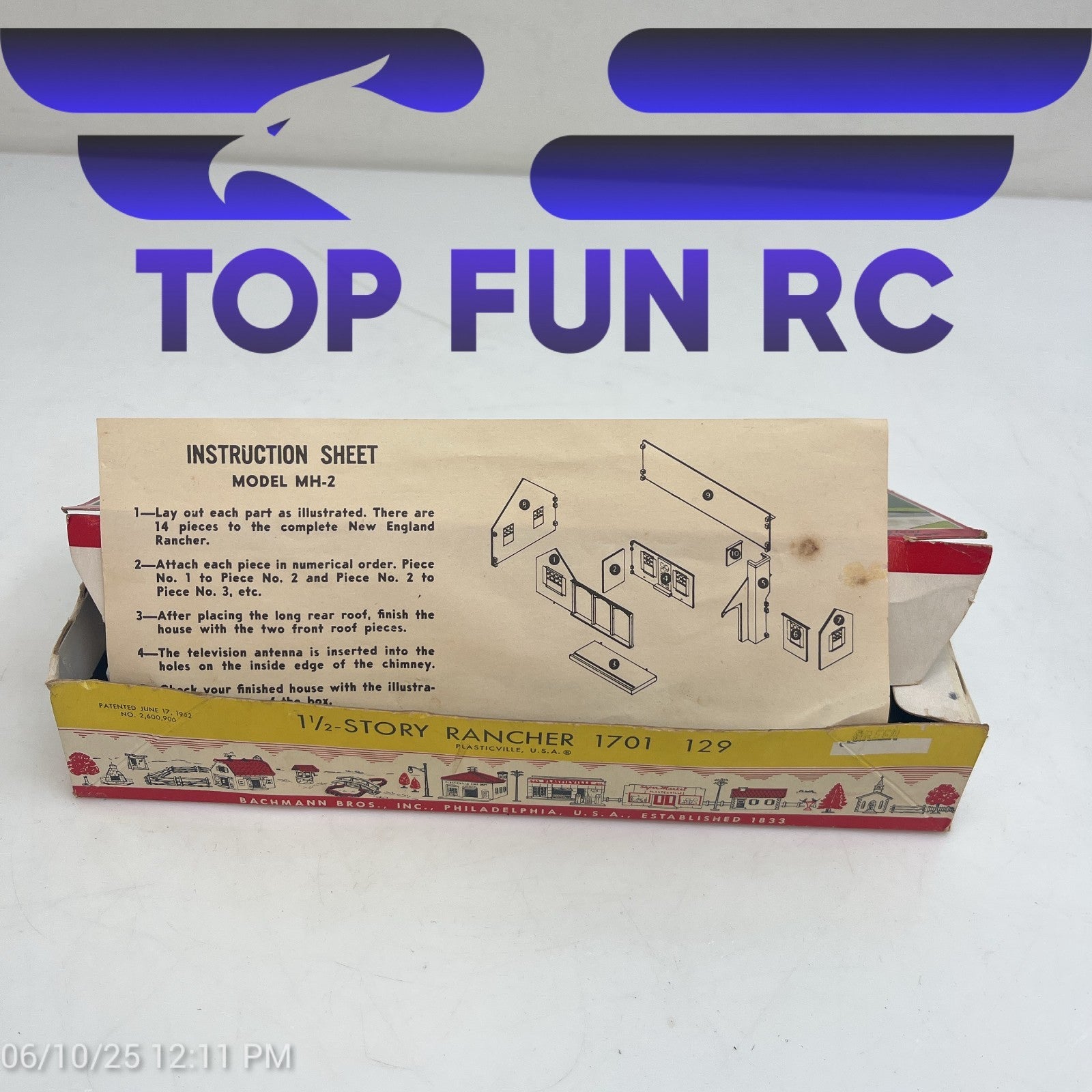 Plasticville  1 1/2-Story Rancher 1701  129 w/ Original Box