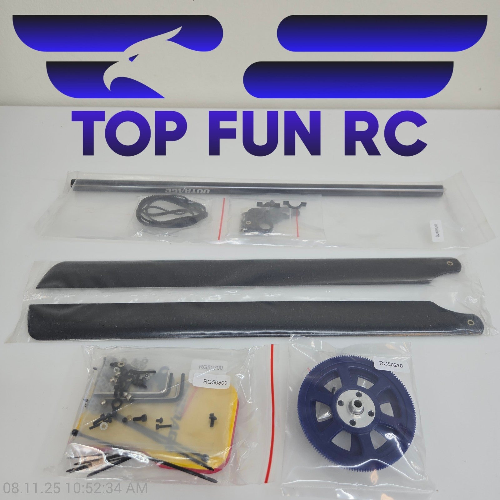 Outrage Helicopters KRGH 5001 FL CBA Flybarless Silver G10 1700Kv Motor