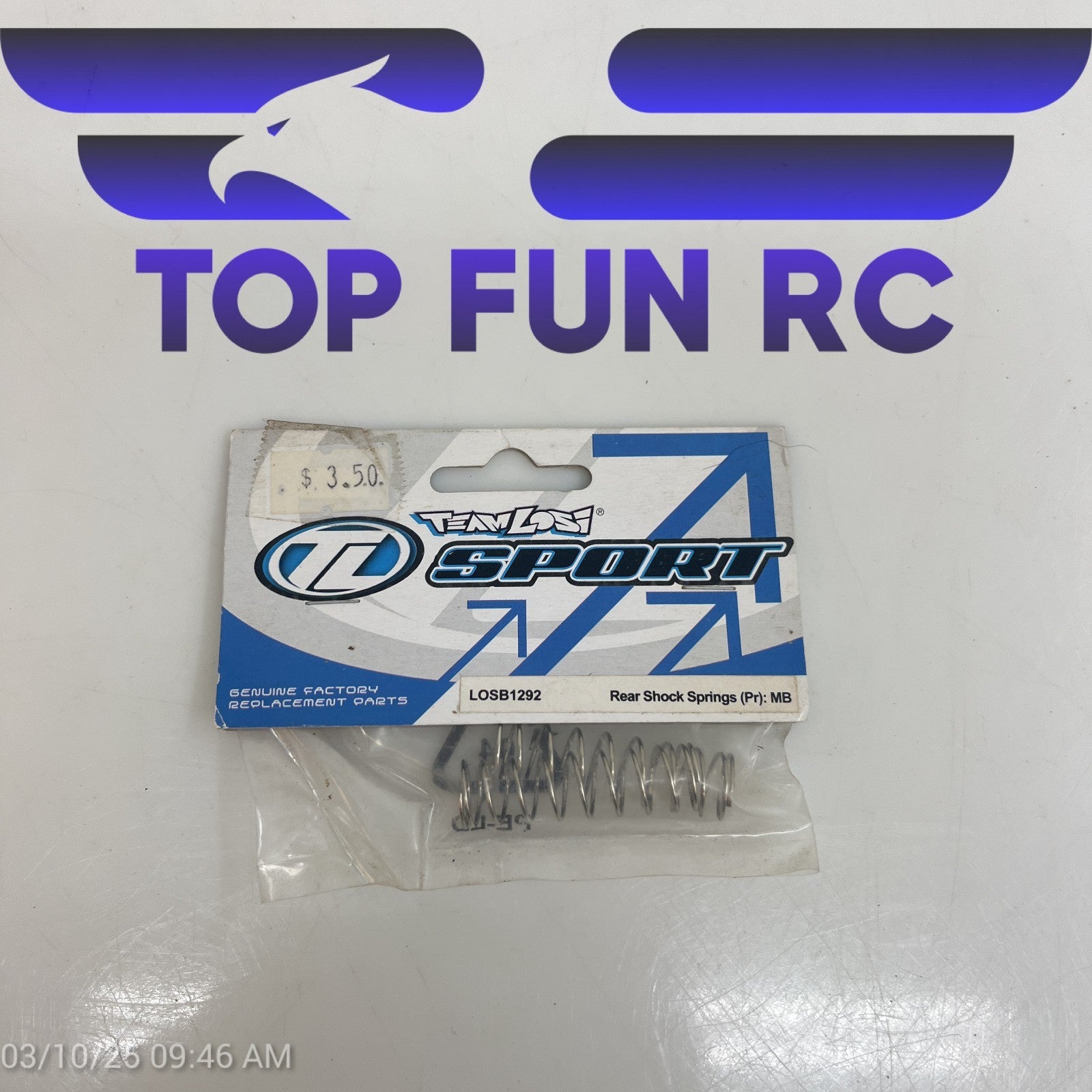 Team Losi LOSB1292 Rear Shock Springs (Pr) For MB