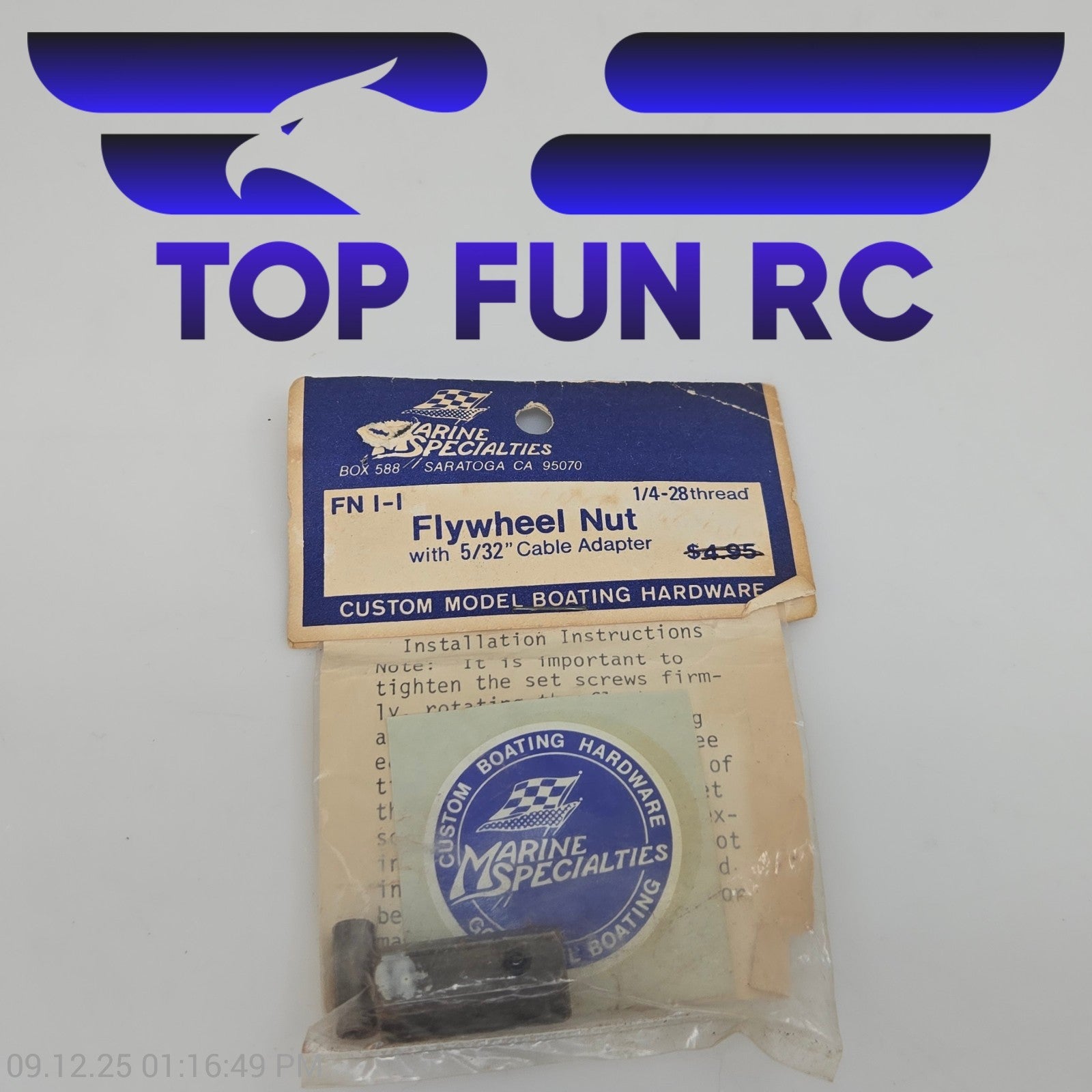 Marine Specialties FN 1-1 Flywheel Nut w/ 5/32" Cable Adapter
