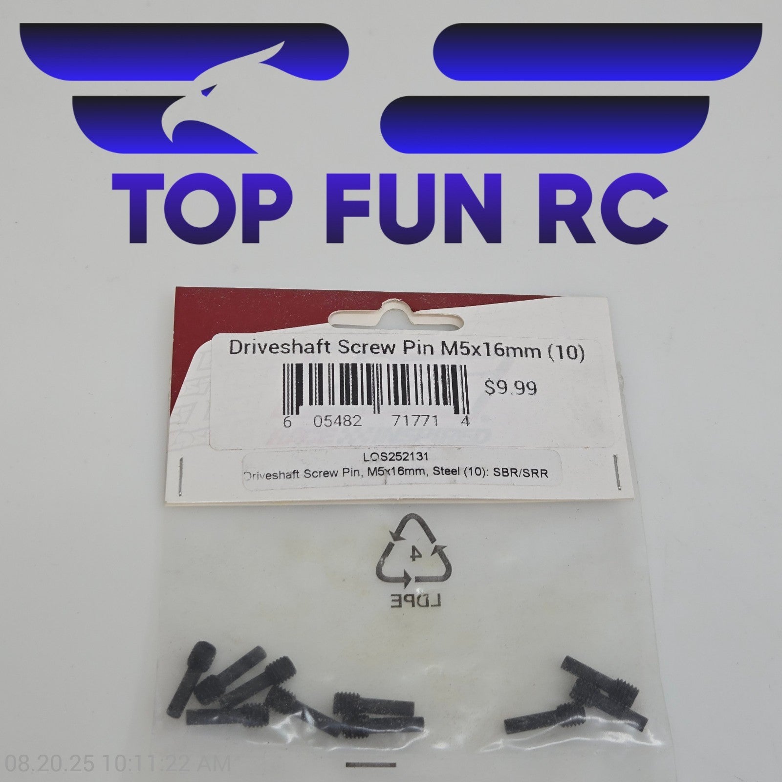 Losi LOS252131 Driveshaft Screw Pin, M5x16mm, Steel (10) For SBR/SRR