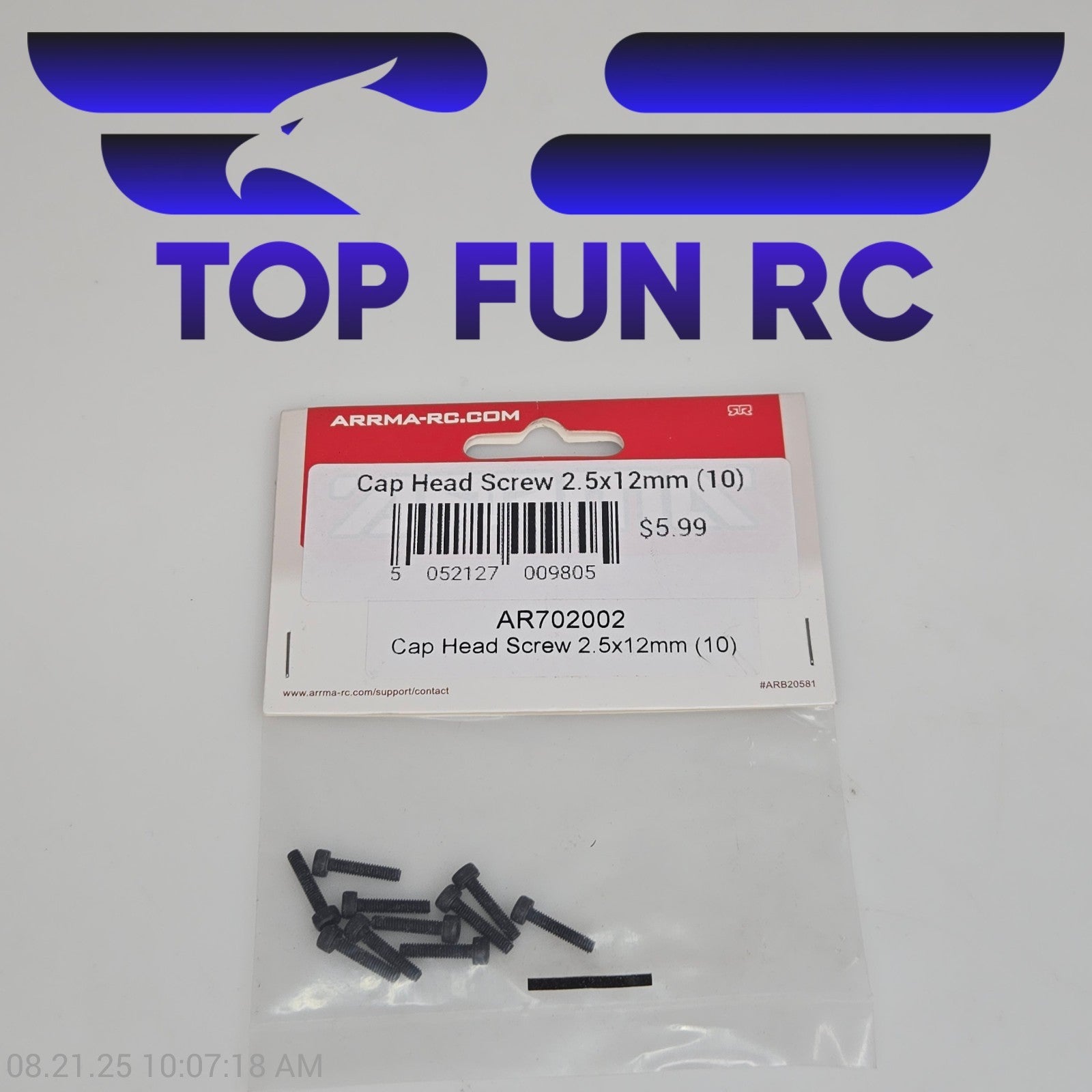 Arrma AR702002 Cap Head Screw 2.5x12mm (10)
