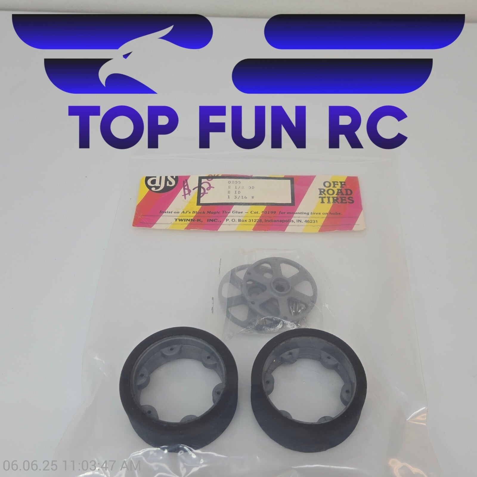 AJ's RC 0205 2 1/2 OD, 1 3/16, 2 ID Road Tires For 1/10 Scale