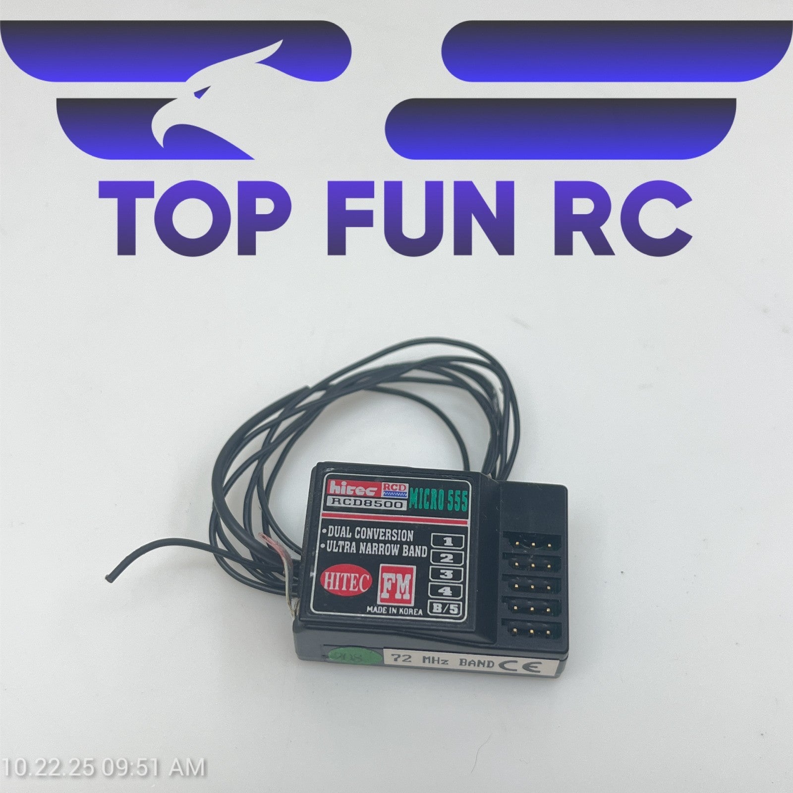 Hitec RCD8500 Micro 555 Dual Conversion Ultra Narrow Band For RC Airplanes