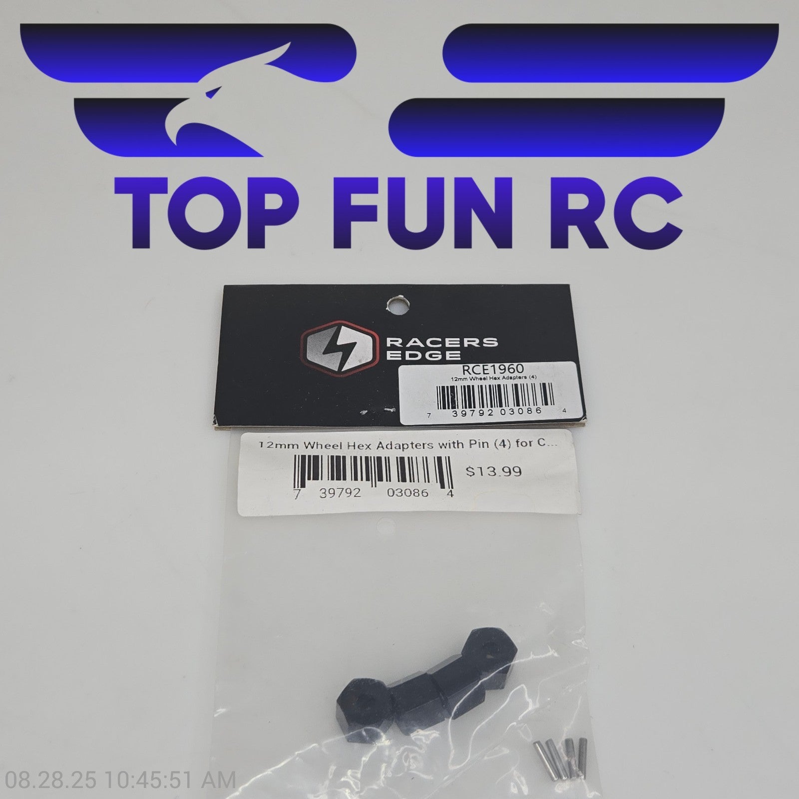 Racers Edge RCE1960 12mm Wheel Hex Adapters w/ Pin (4)
