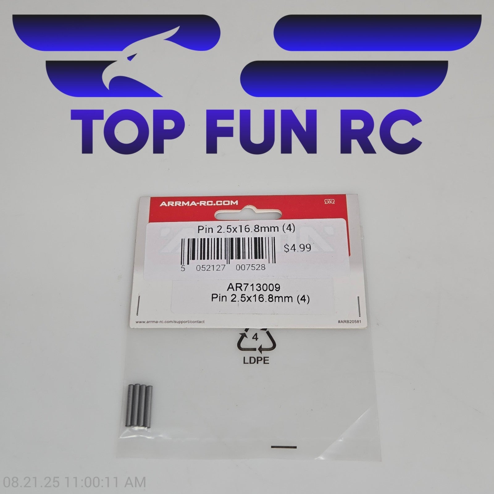 Arrma AR713009 Pin 2.5x16.8mm (4)