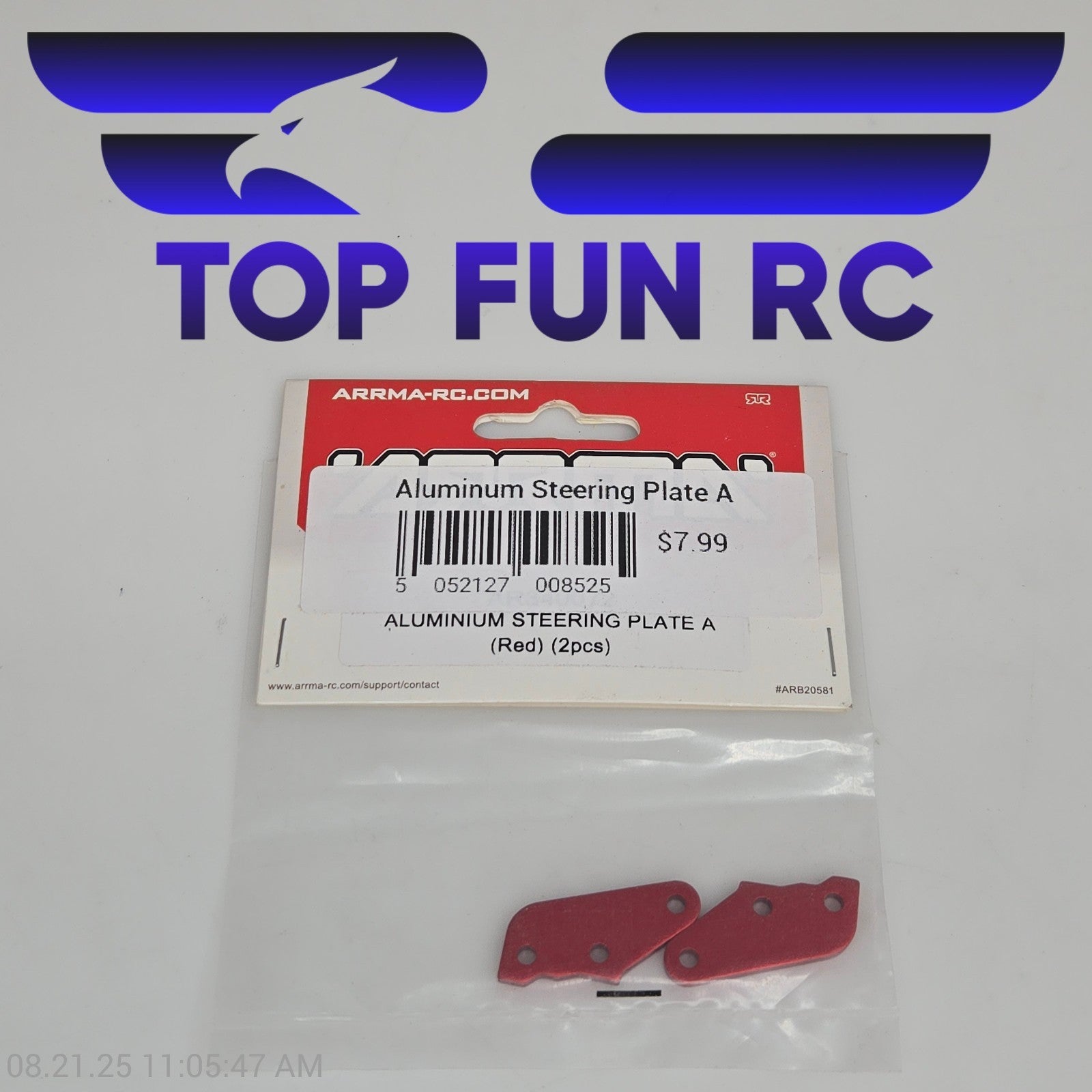 Arrma Aluminum Steering Plate A (Red) (2pcs)