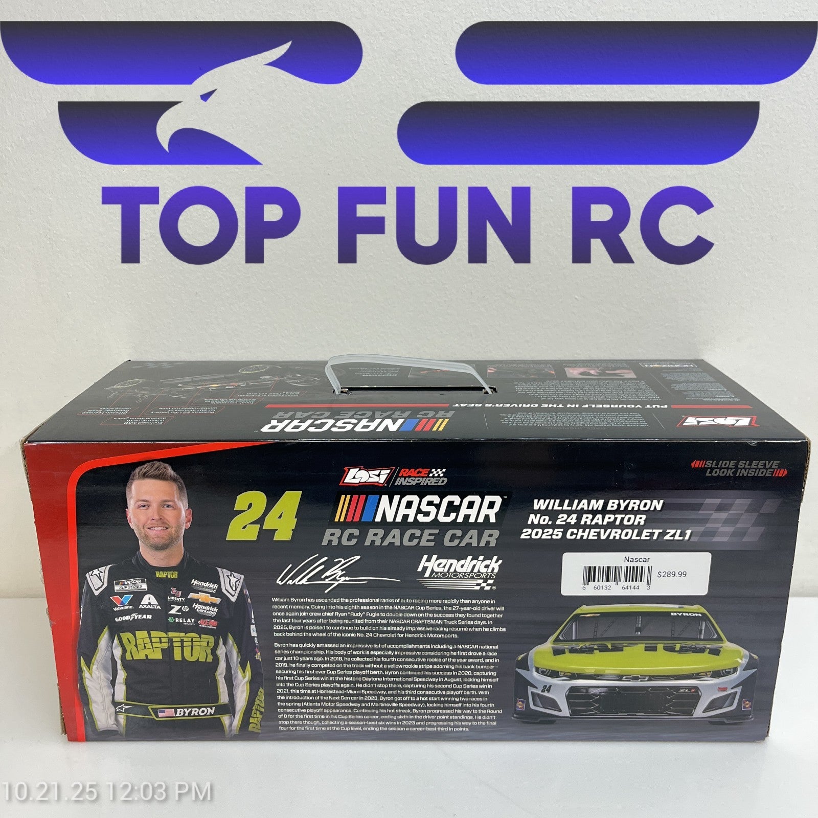 Losi RC Nascar 1/12 Scale #24 William Byron Raptor 2025 Chevrolet ZL1 RTR