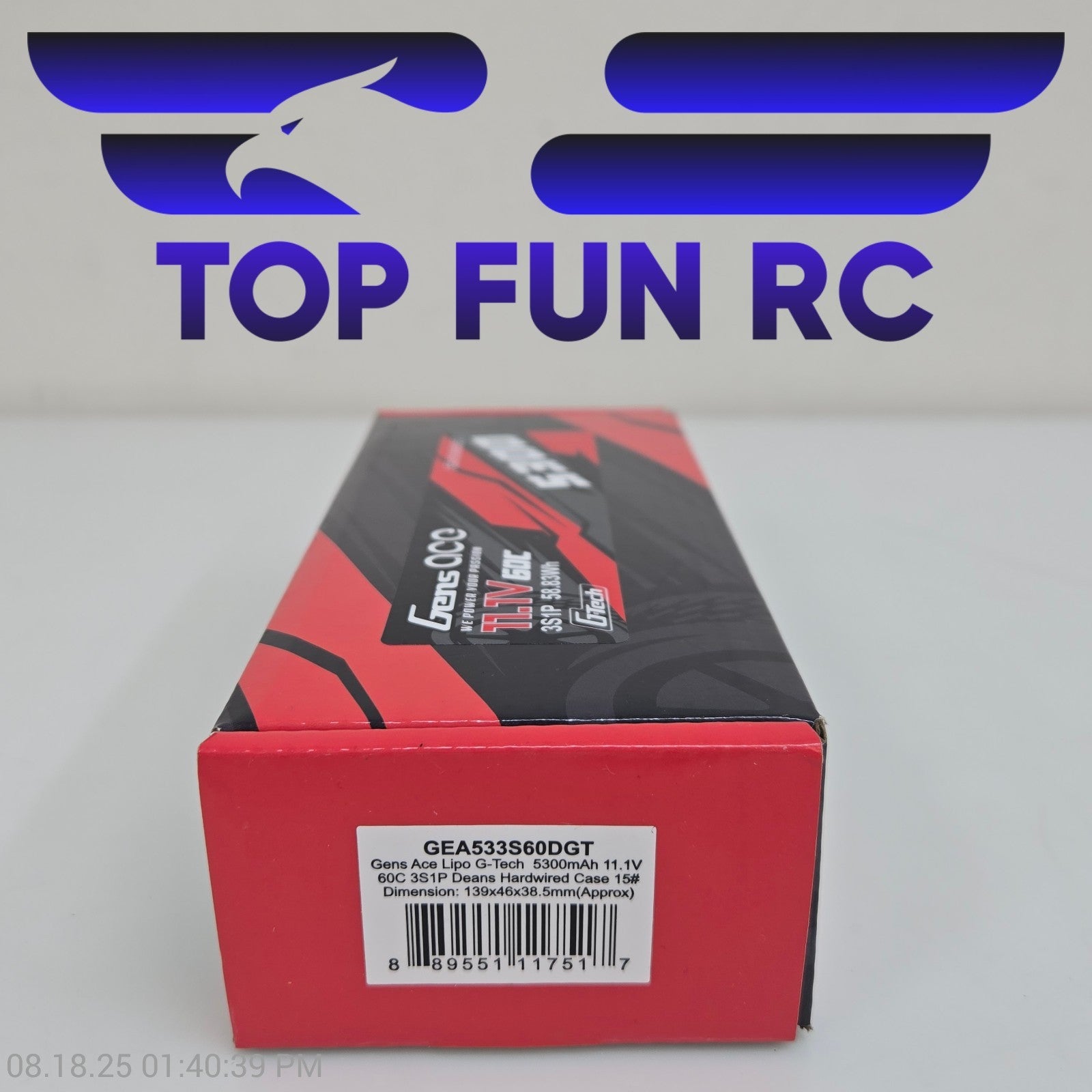 Gens Ace 5300mAh 3S 60C 11.1V G-Tech Hard Case Lipo Battery For Cars/Helis/Drone