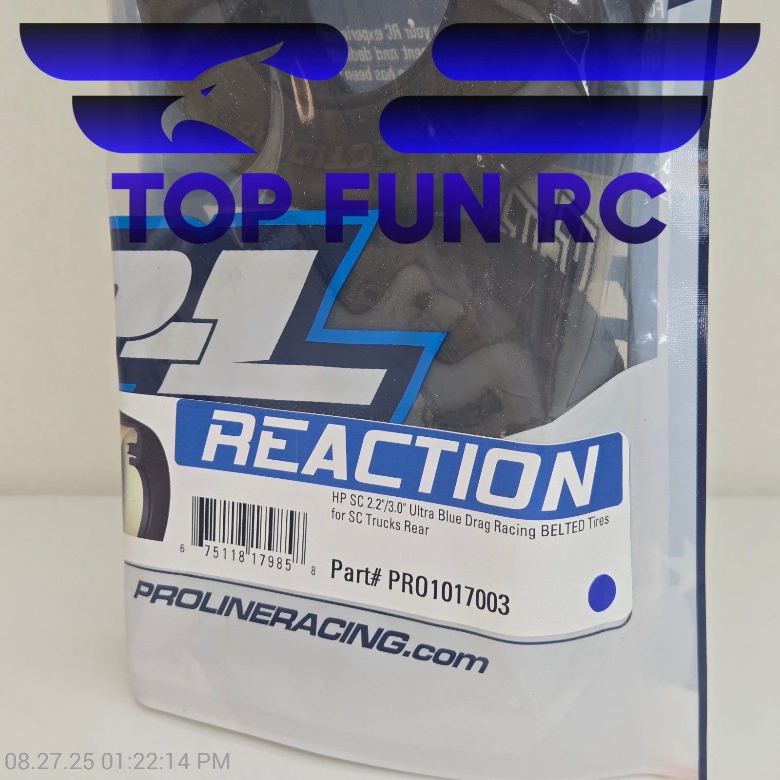 Pro-Line PRO1017003 Reaction HP SC 2.2"/3.0" Ultra Blue Drag Racing Belted Tires