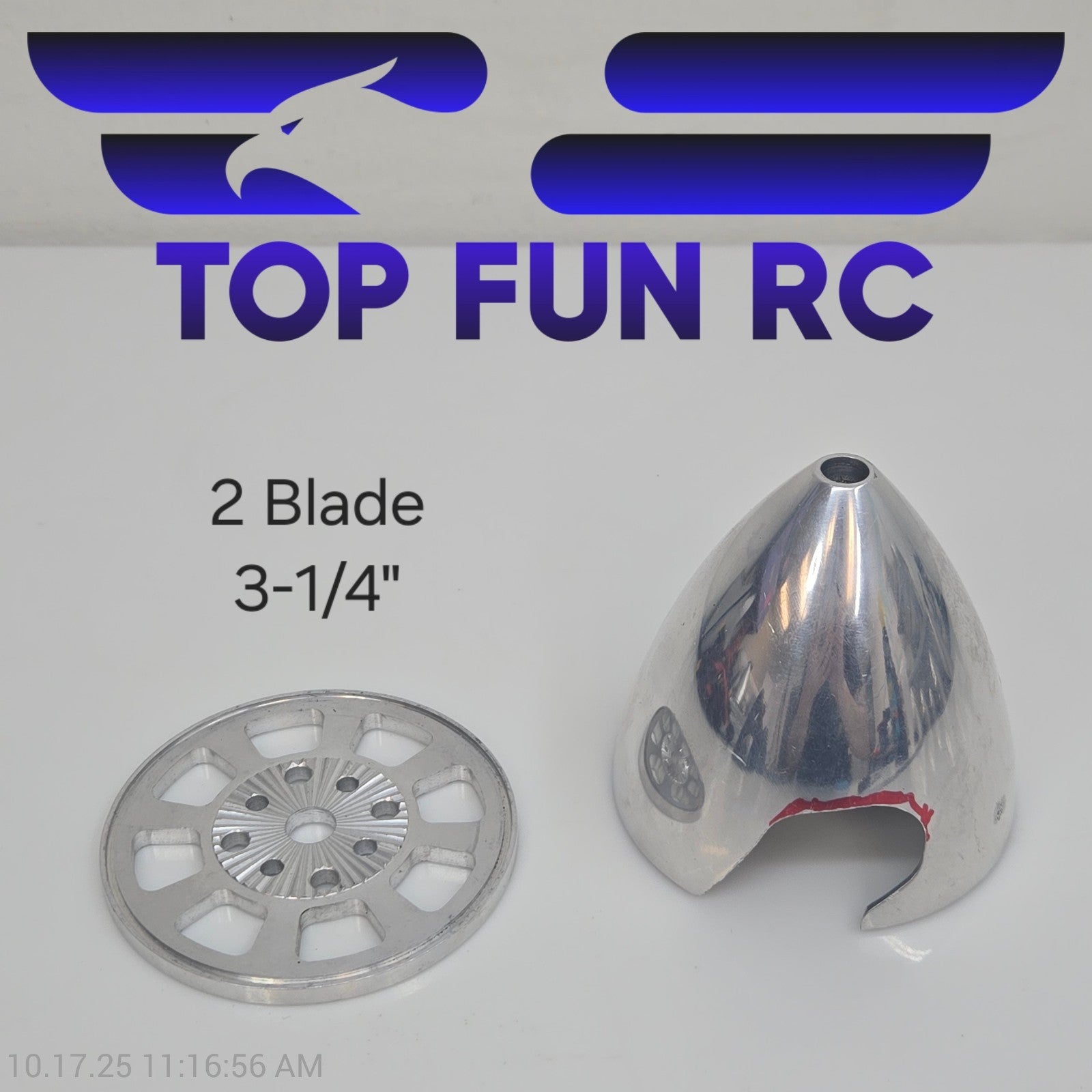RC Spinner Aluminum 2-Blade 3 1/4 Inch For Model Airplanes