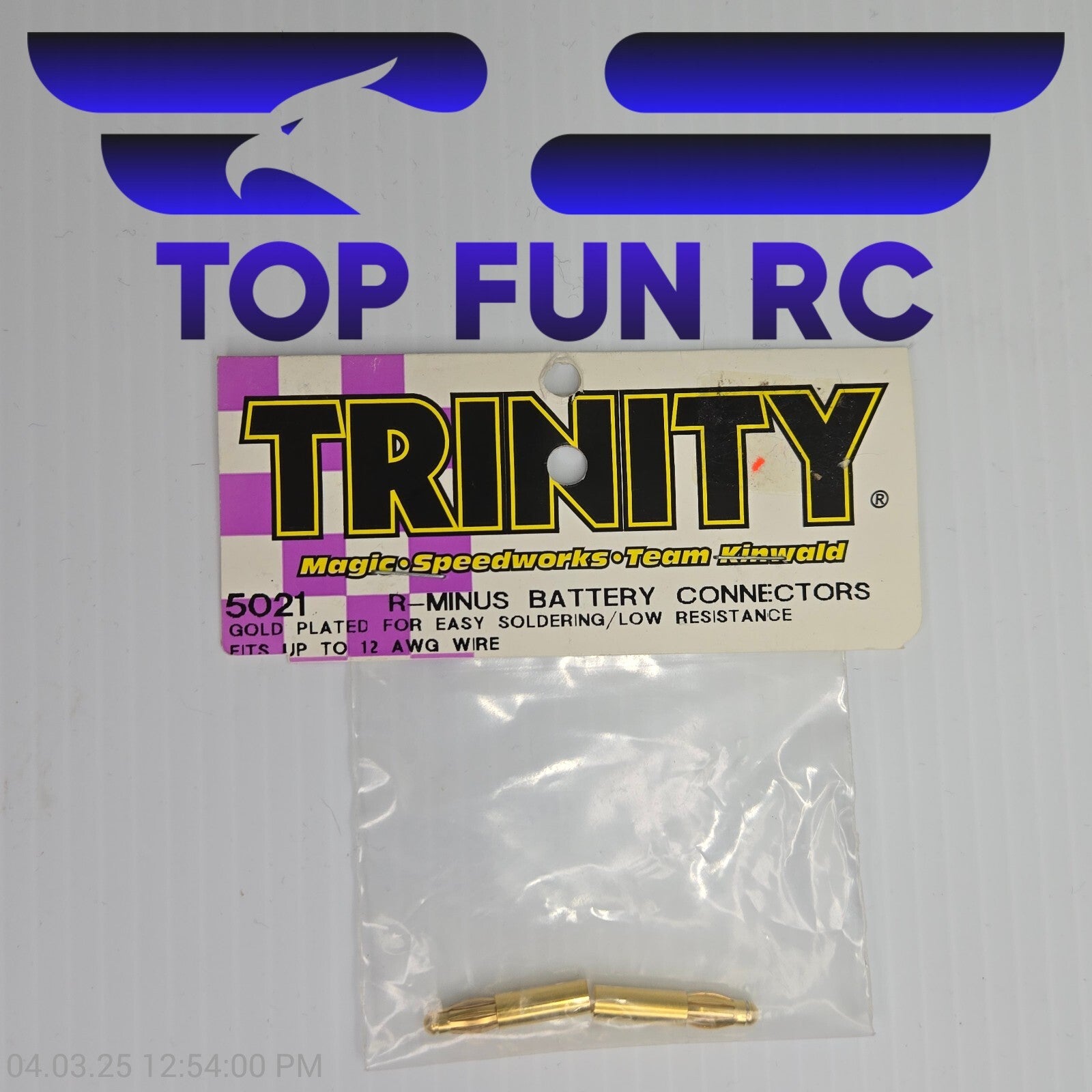 Trinity 5021 R-Minus Battery Connectors-Gold Plated For Easy Soldering/Low Resi.