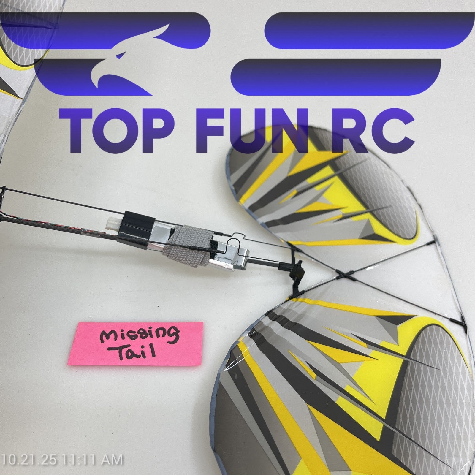 E-Flite UMX Night Vapor Ultra-Micro Slow Flyer Missing Tail Rudder