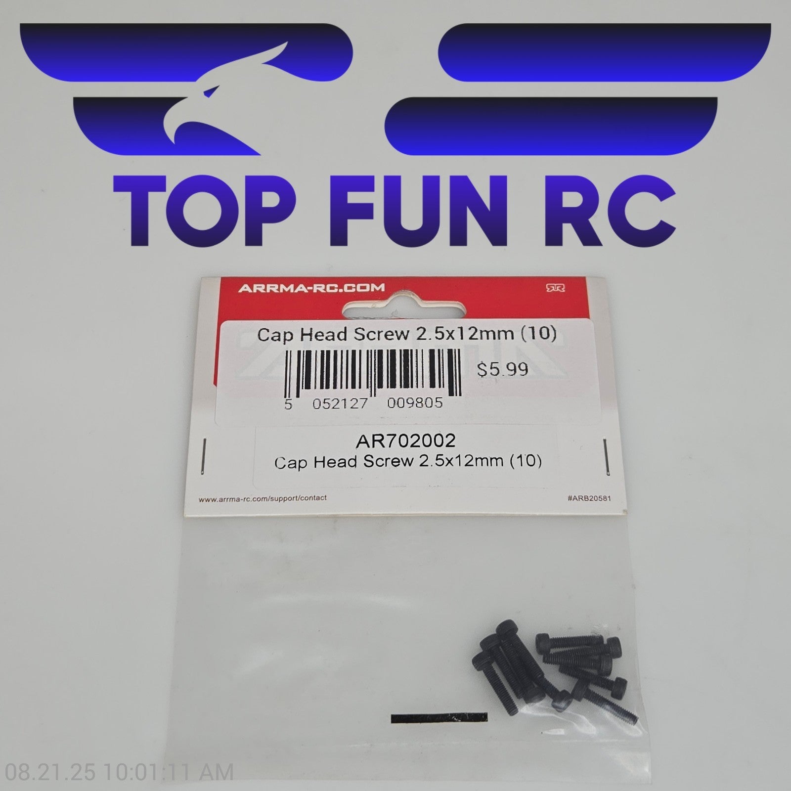Arrma AR702002 Cap Head Screw 2.5x12mm (10)