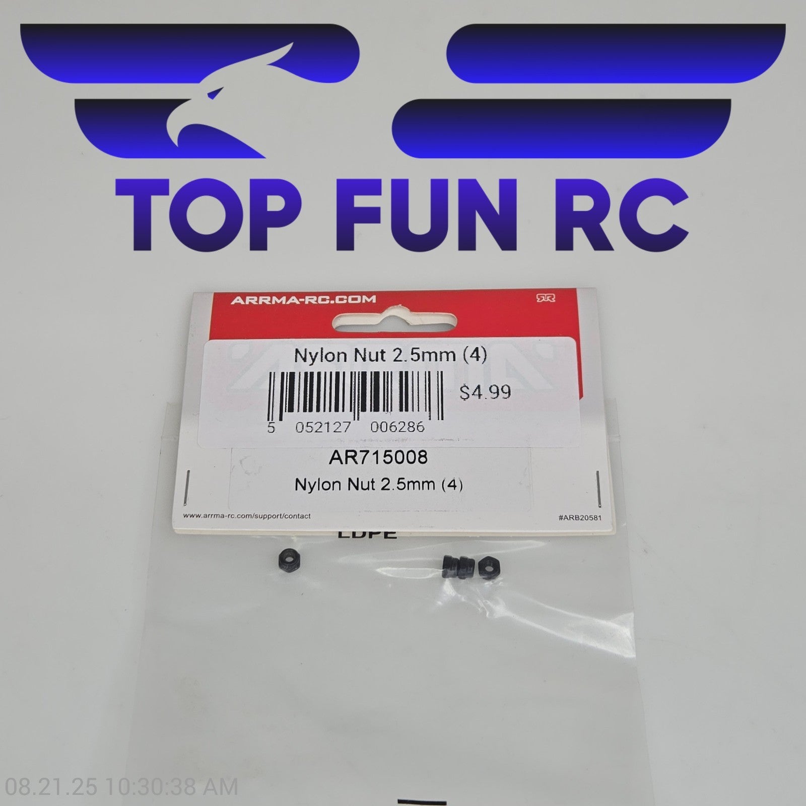 Arrma AR715008 Nylon Nut 2.5mm (4)