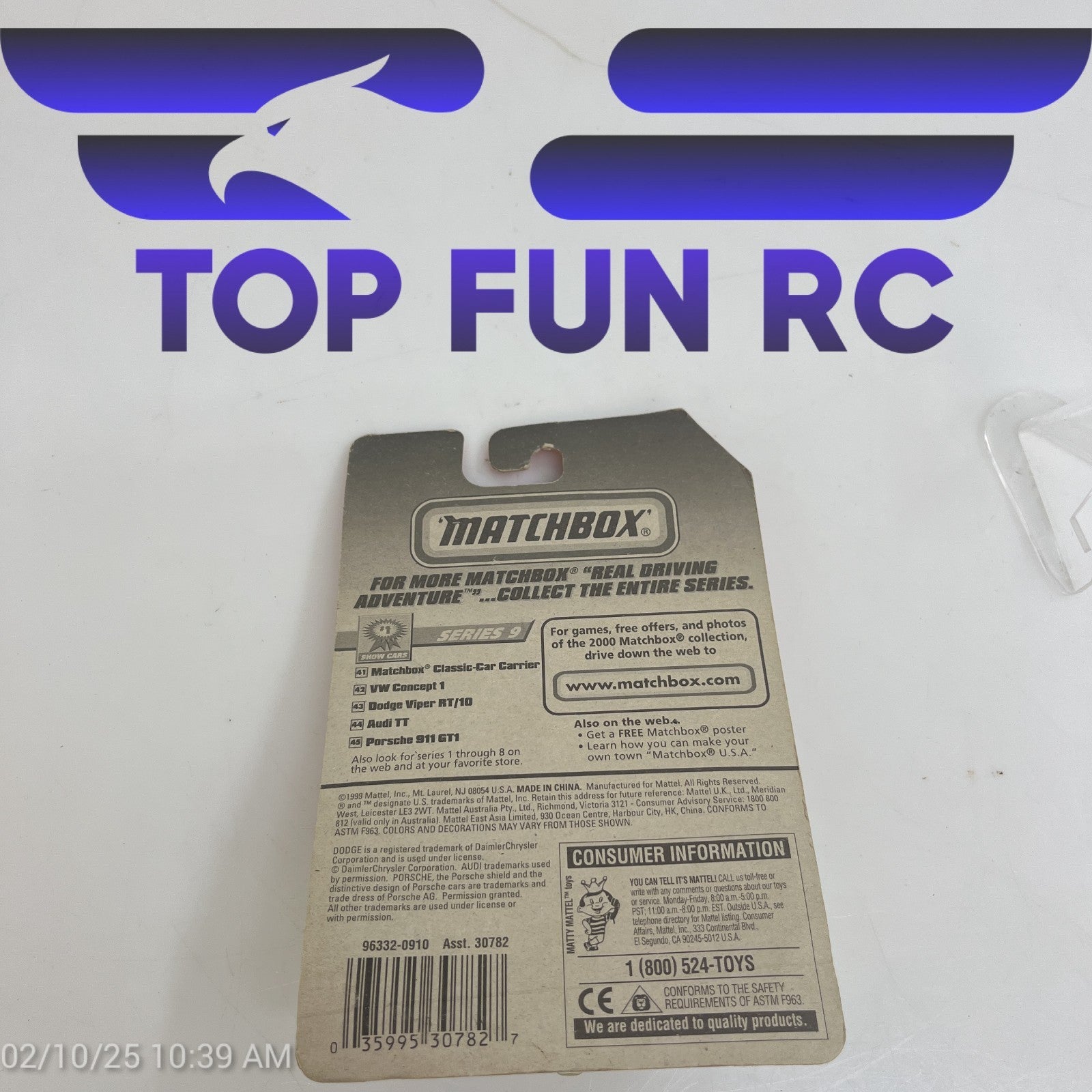 Matchbox #45/100 Porsche 911 GT1 Mattel Wheels