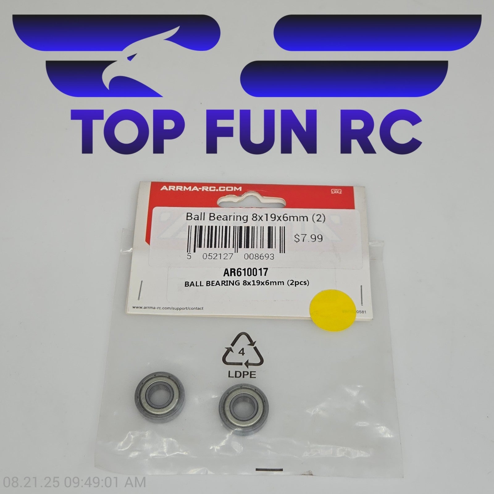 Arrma AR610017 Ball Bearing 8x19x6mm (2pcs)