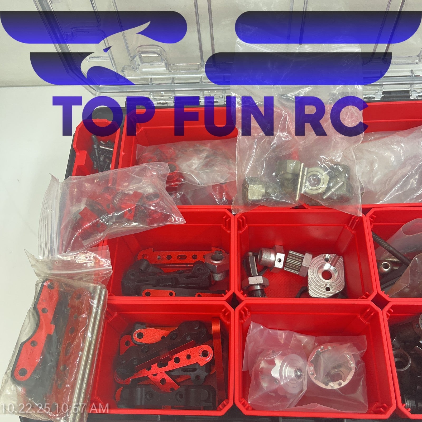 RC Assorted Parts Driveshaft, A-Arm Mounts, Axle Hub Nuts, Various Hardware