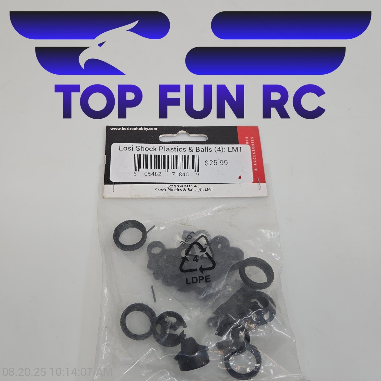 Losi LOS243014 Shock Plastics & Balls (4) For LMT
