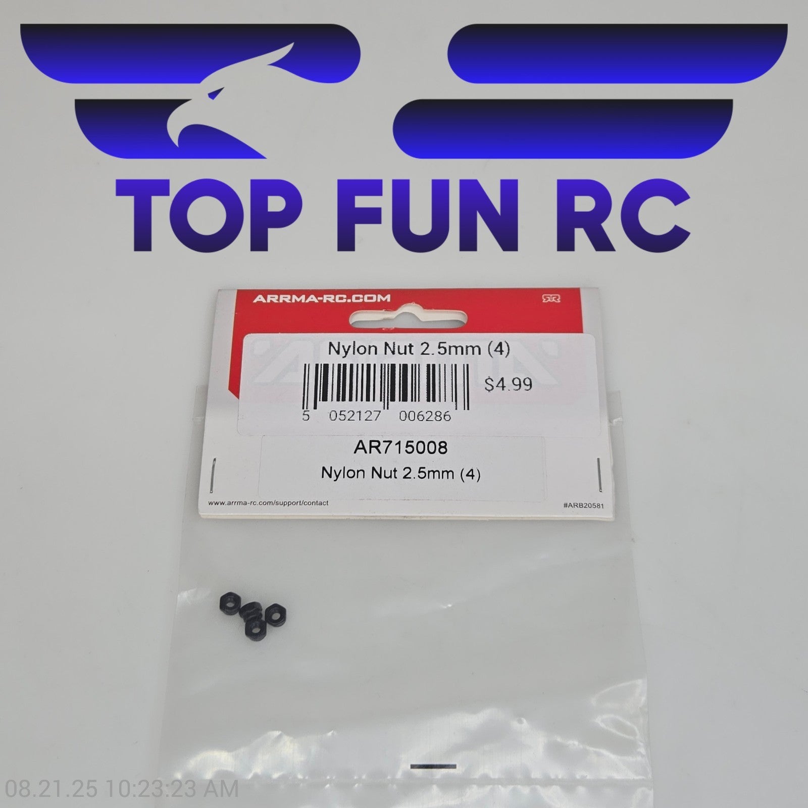 Arrma AR715008 Nylon Nut 2.5mm (4)