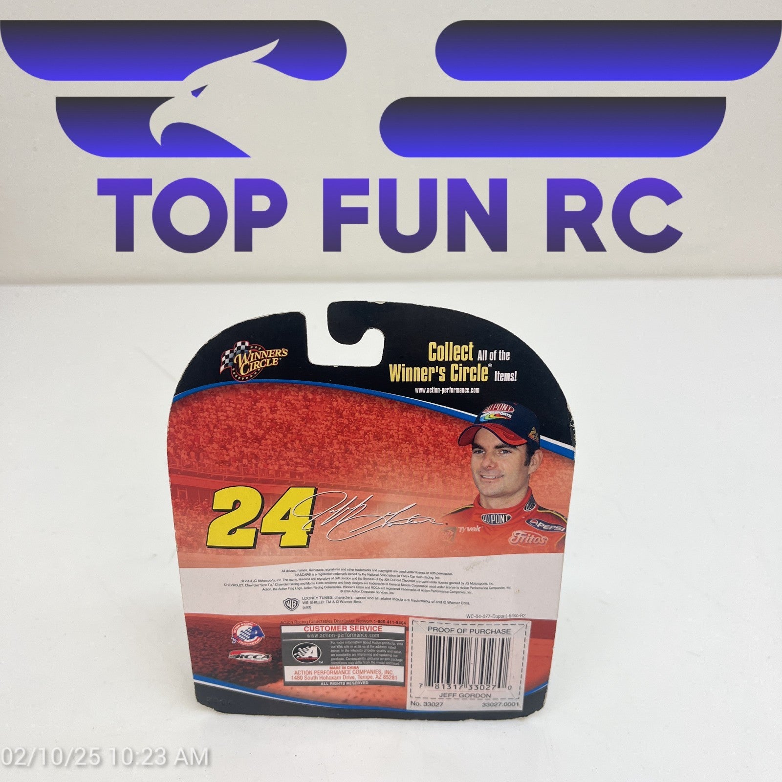 Winners Circle Jeff Gordon #24 Dupont Flame Hood Gray Diecast