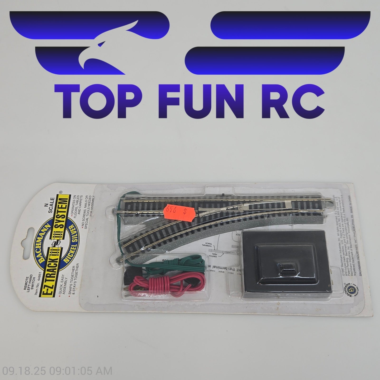 Bachmann 44861 N Scale E-Z Track III Remote Left-Hand Switch