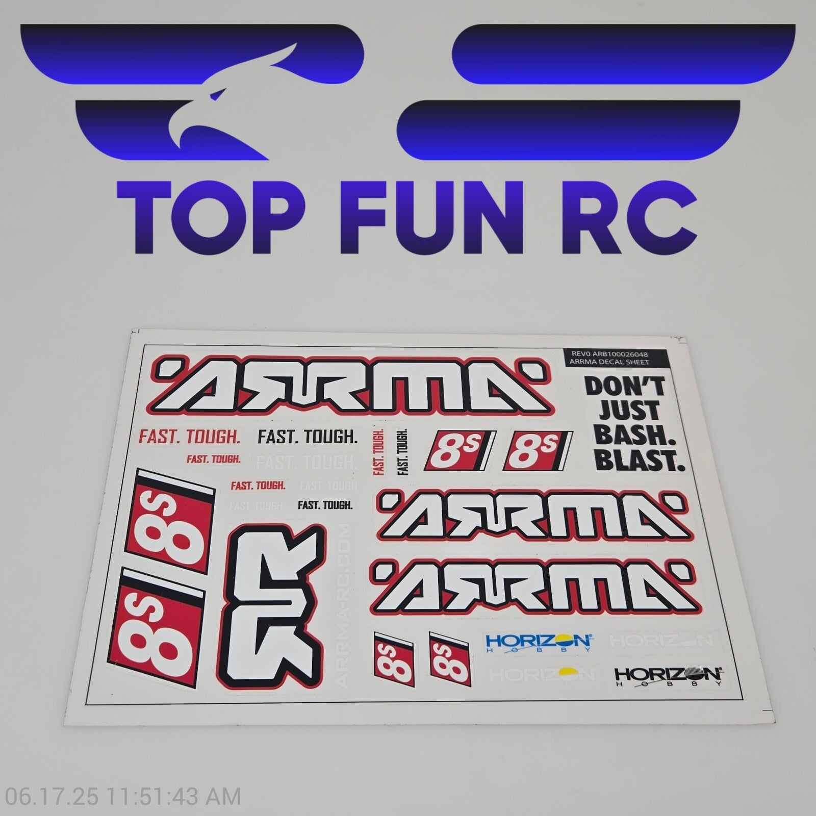Arrma Outcast 8s BLX EXB 1/5 Scale Decal Sheet