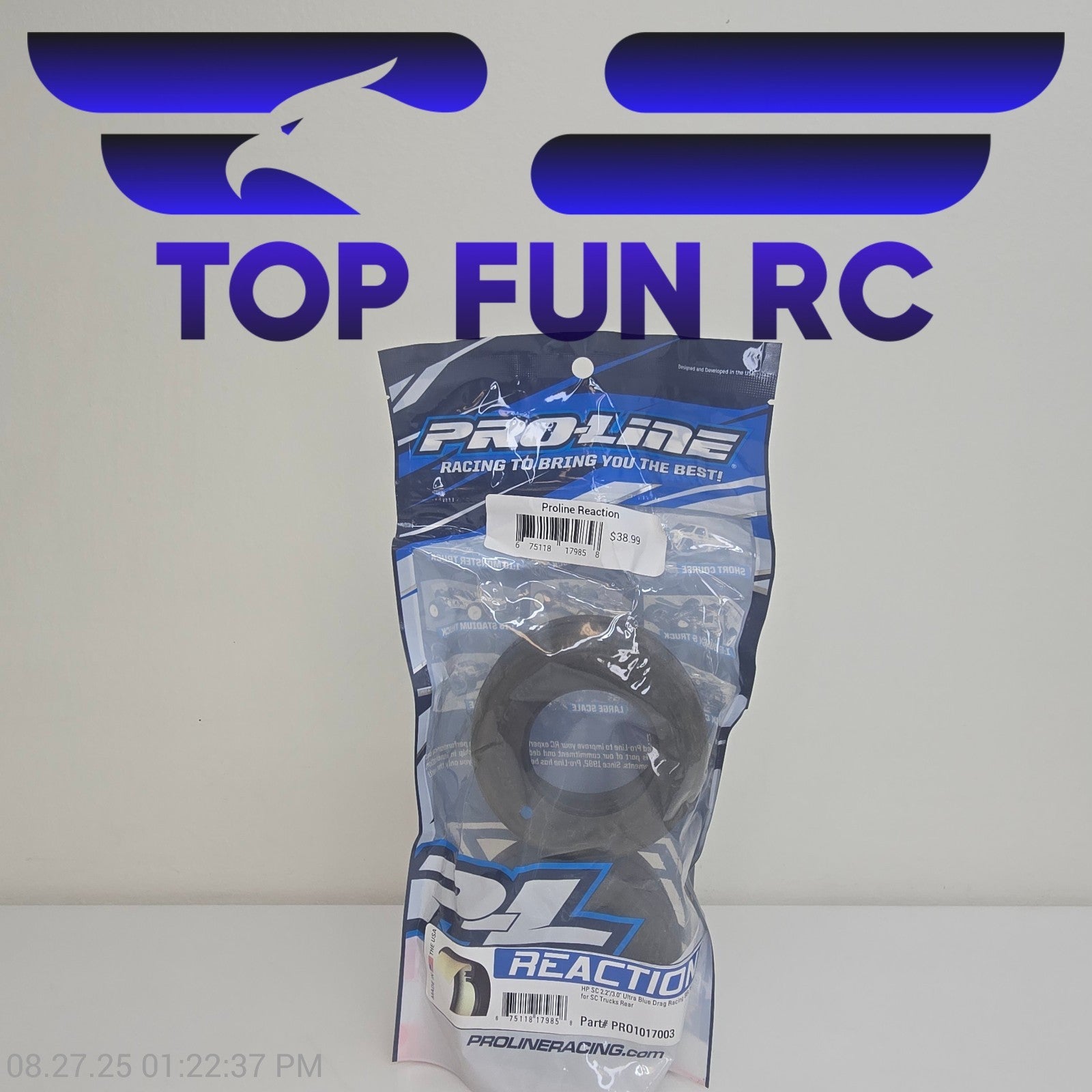 Pro-Line PRO1017003 Reaction HP SC 2.2"/3.0" Ultra Blue Drag Racing Belted Tires