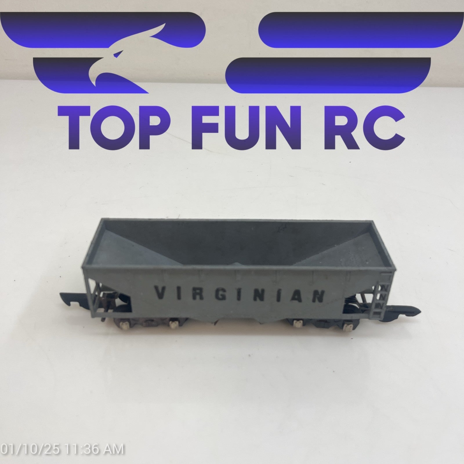 American Flyer #632 Virginian 2 Bay Die-Cast Metal Grey Hopper