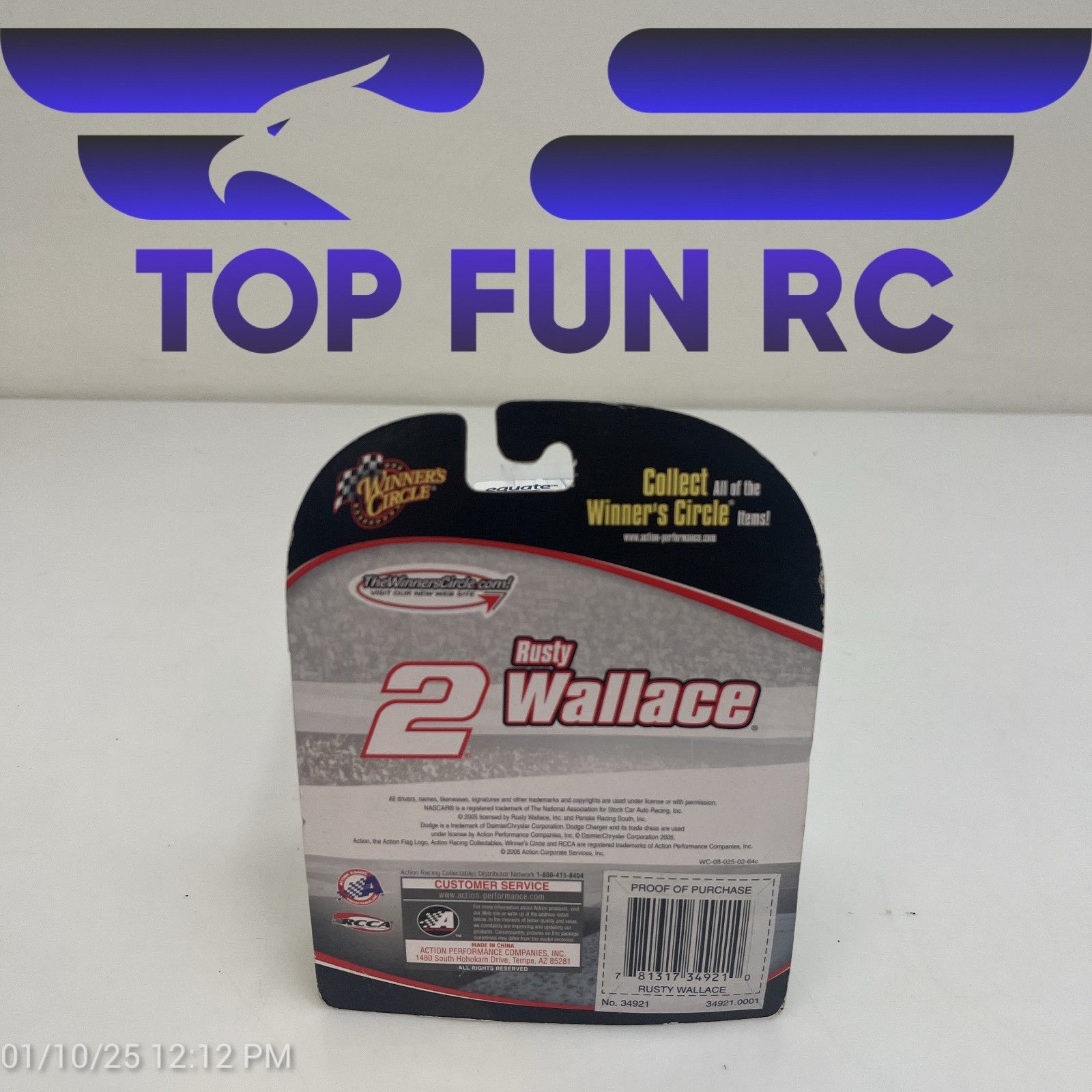 Winners Circle Rusty Wallace #2 Mobil Clean 7500 Hood Magnet Diecast