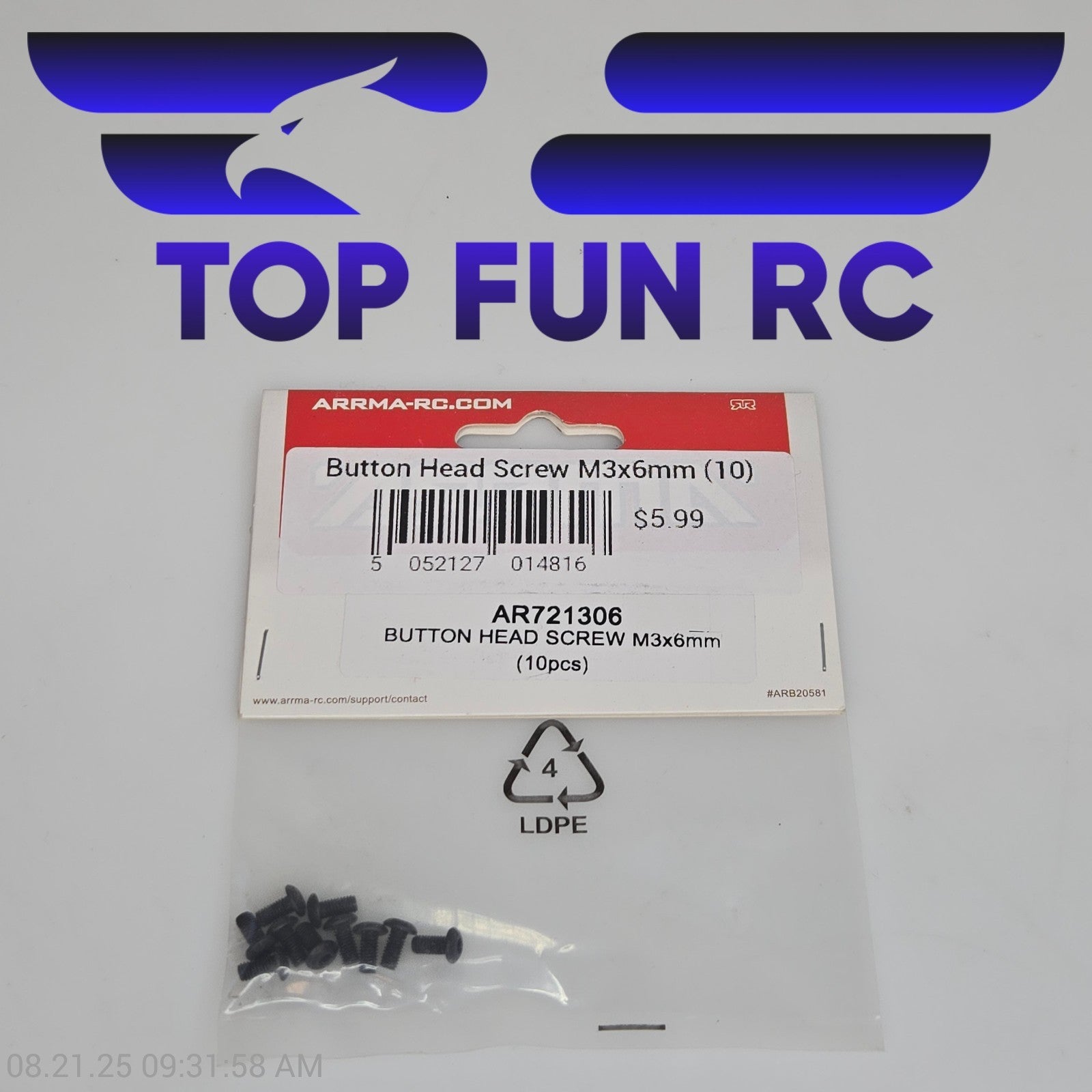 Arrma AR721306 Button Head Screw M3x6mm (10pcs)