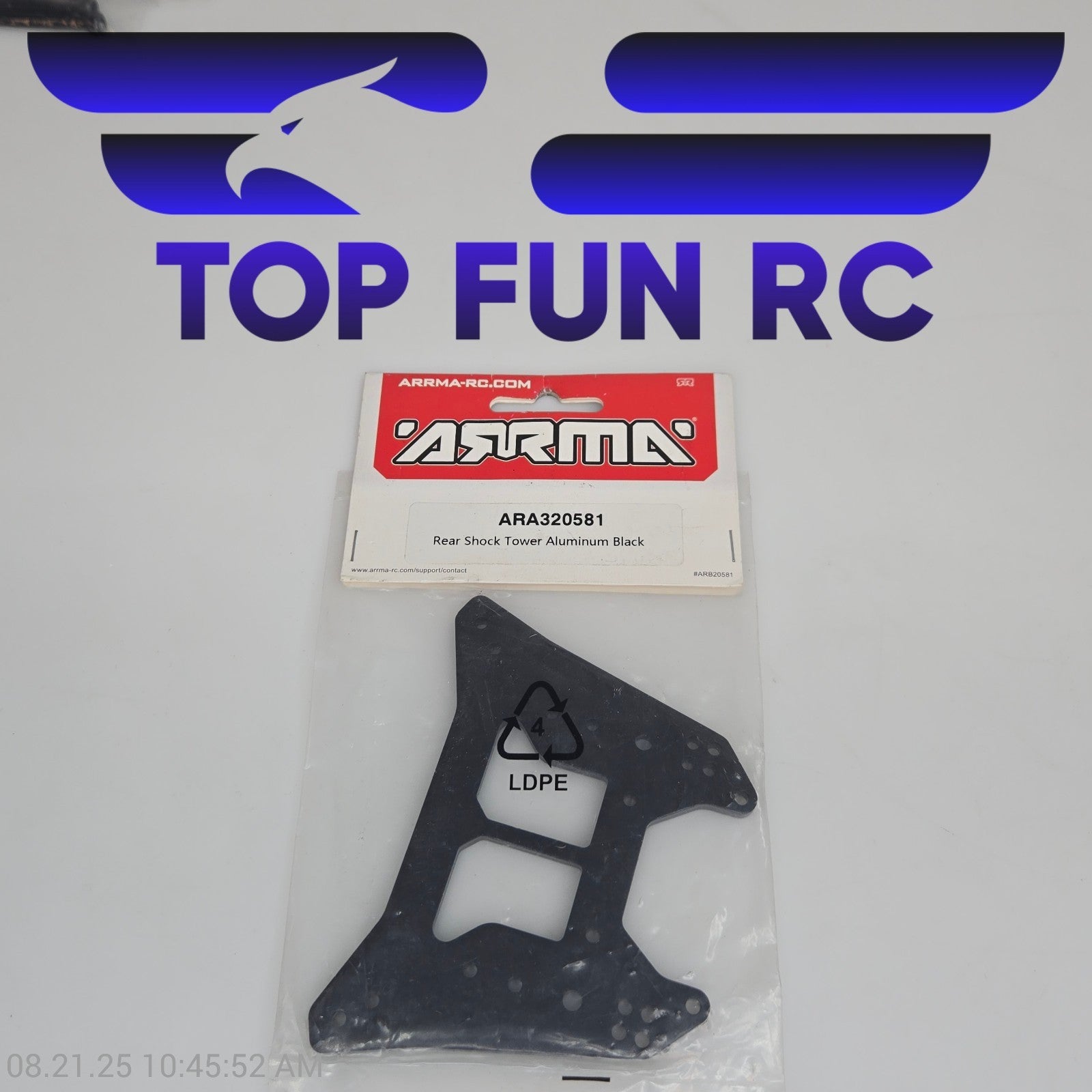Arrma ARA320581 Rear Shock Tower Aluminum Black