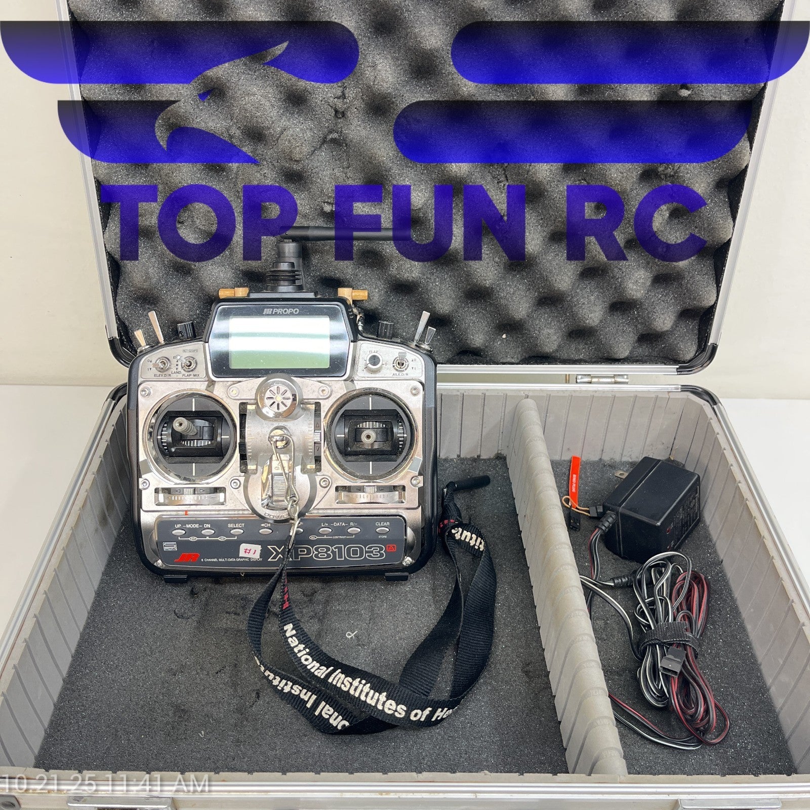 JR XP8103 Transmitter w/ Charging Cable & Metal Carrying Case