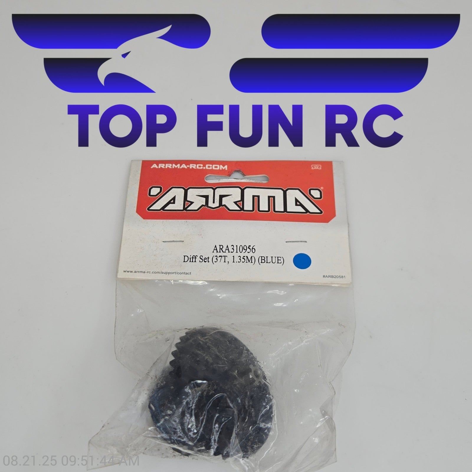 Arrma ARA310956 Differential Set 37T, 1.35M (Blue) For Vorteks 1/10 Scale