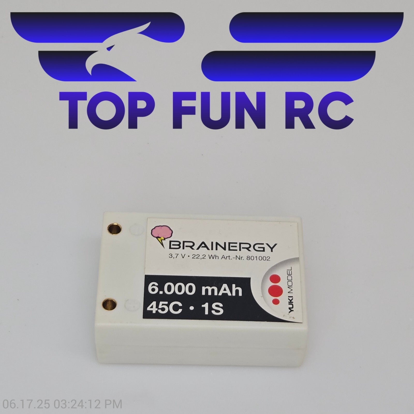 Yuki Model Brainergy 6000MAH 3.7V 1S 45C Lipo Battery