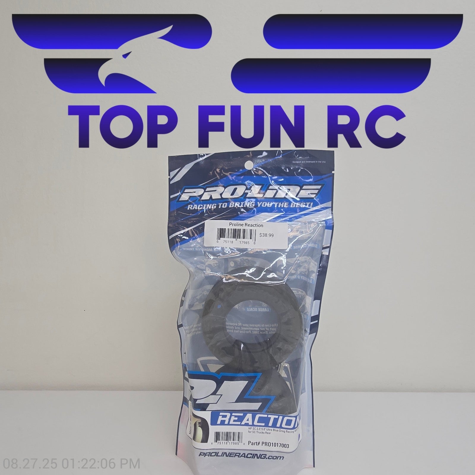 Pro-Line PRO1017003 Reaction HP SC 2.2"/3.0" Ultra Blue Drag Racing Belted Tires