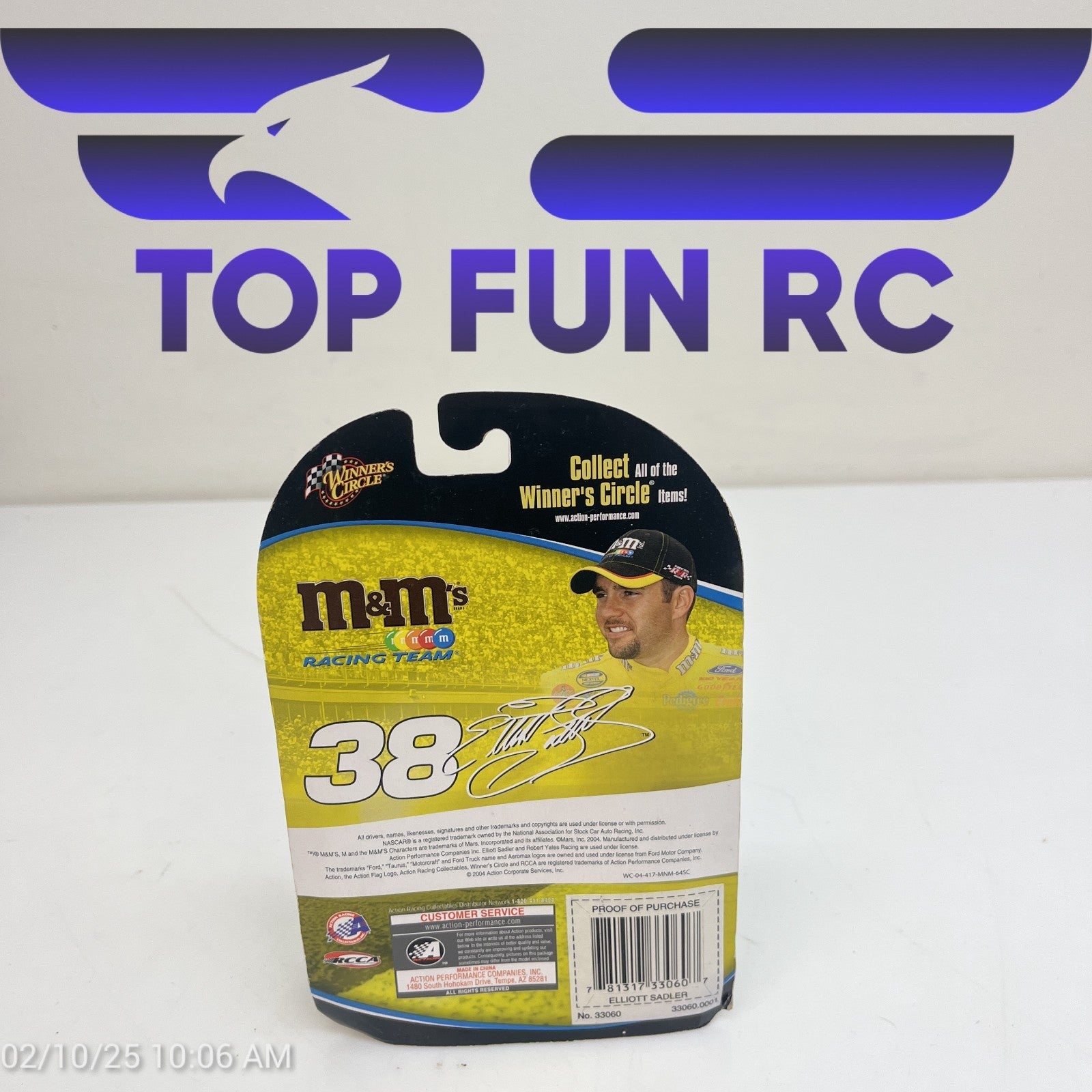 Winners Circle Elliott Sadler #38 M&M's Diecast