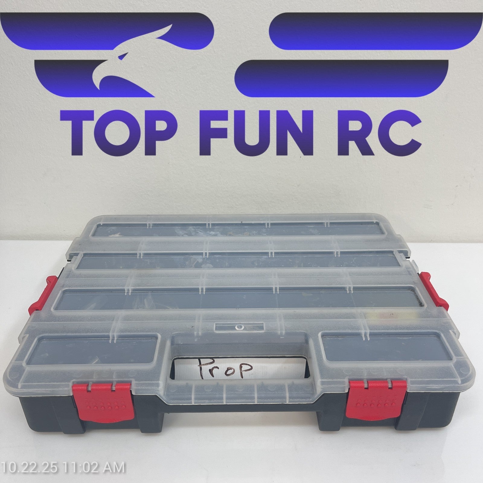 RC Assorted Propellers & Boat Parts Couplers/Props/Tools Comes w/ Plastic Case
