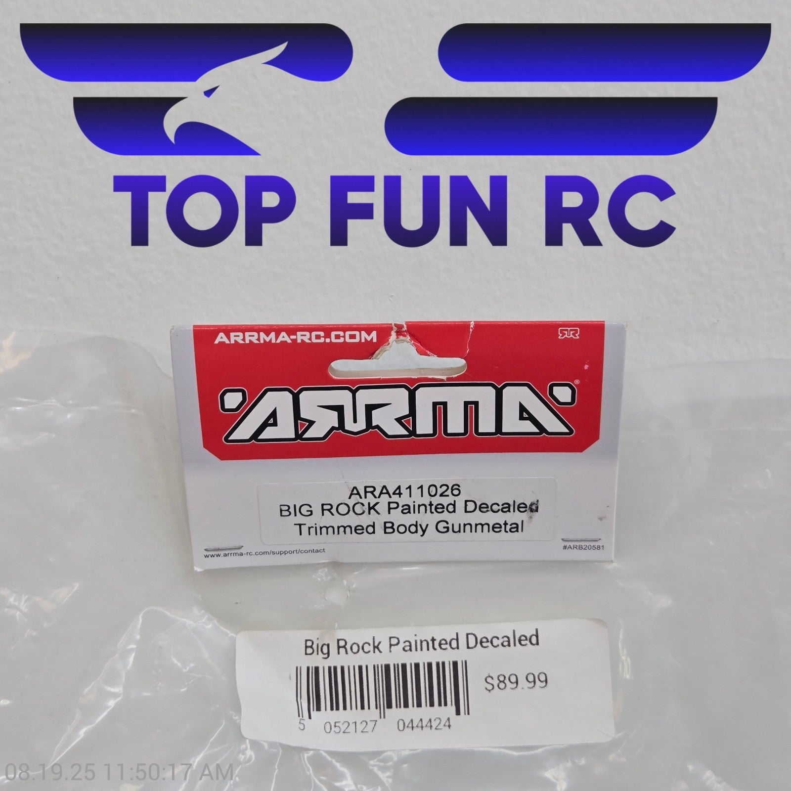 Arrma ARA411026 Big Rock Painted Decaled Trimmed Body Gunmetal