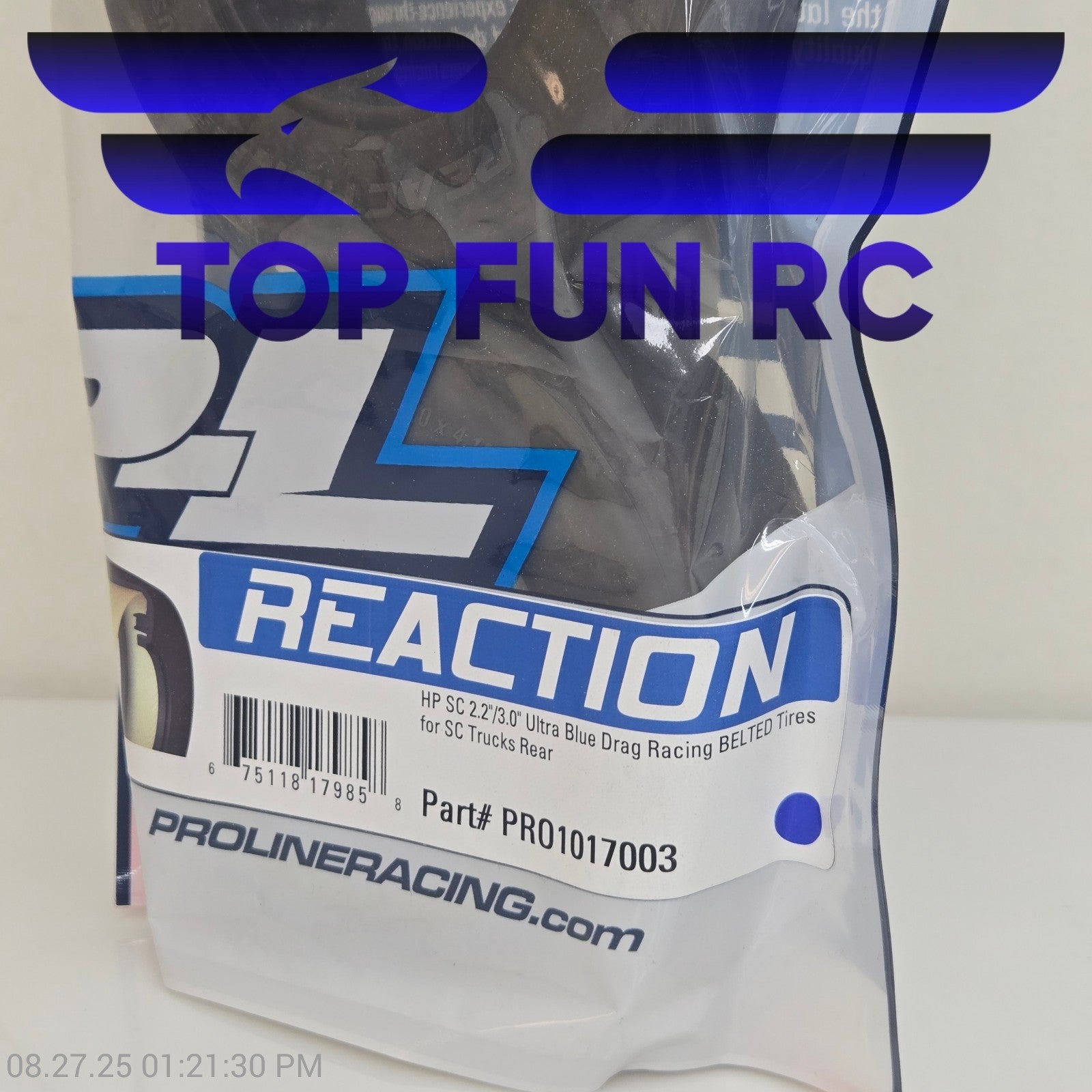 Pro-Line PRO1017003 Reaction HP SC 2.2"/3.0" Ultra Blue Drag Racing Belted Tires