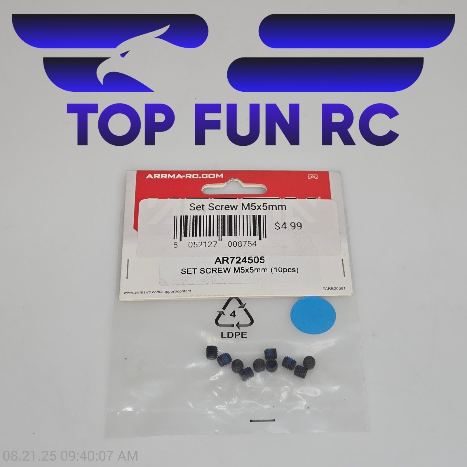 Arrma AR724505 Set Screw M5x5mm (10pcs)