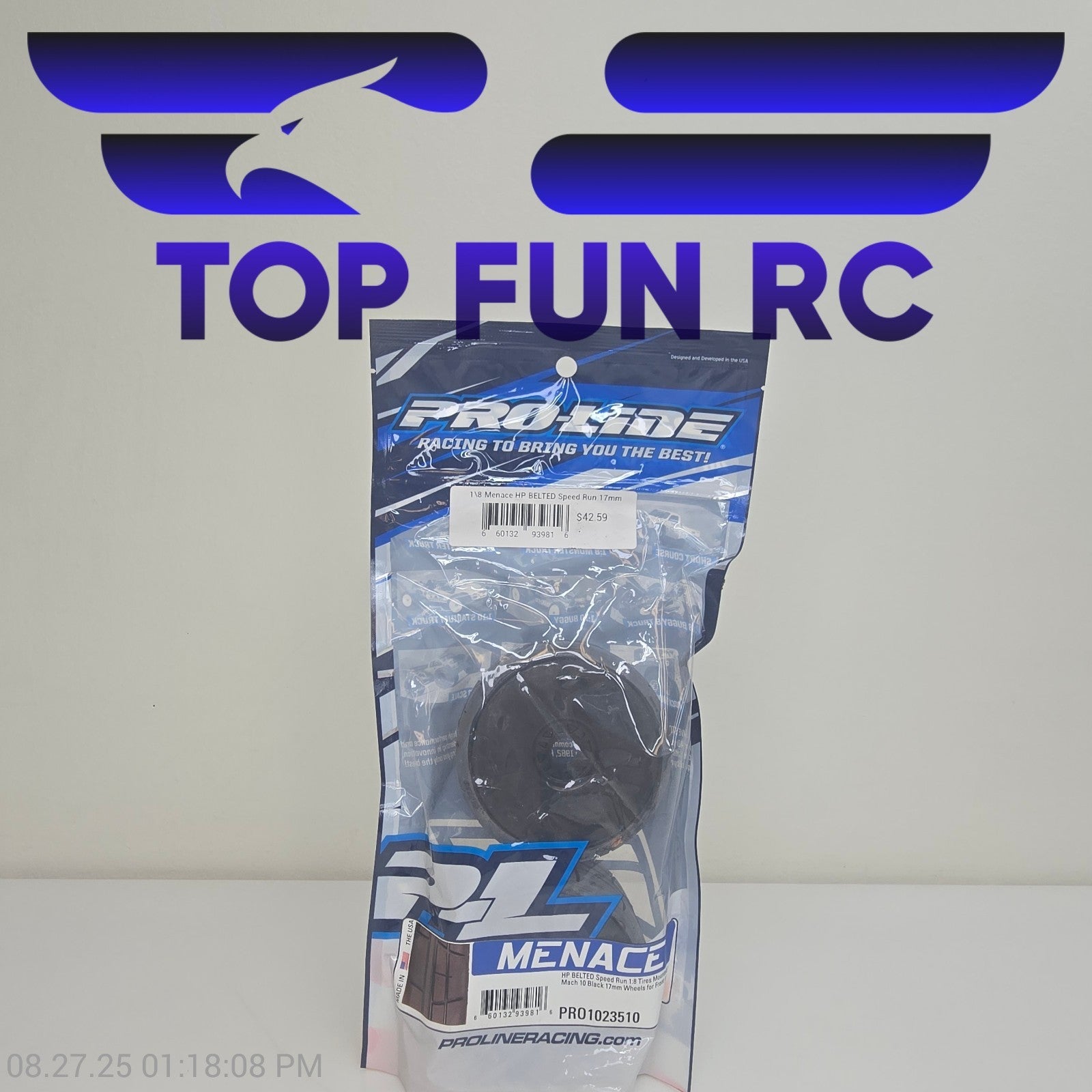 Proline PRO1023510 Menace HP Belted Speed Run 1/18 Scale Tires Mounted