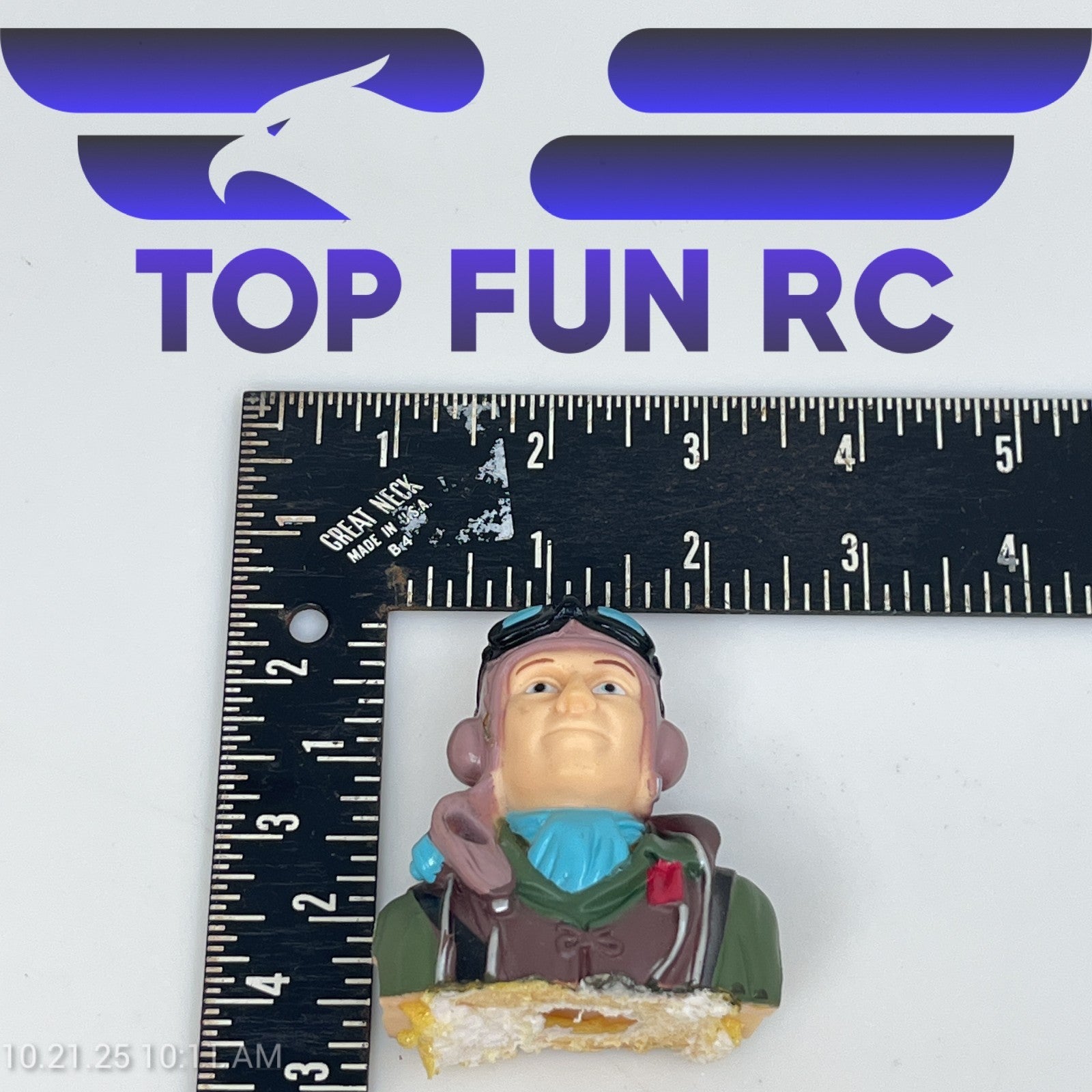 RC Model 1/6 Scaled Pilot Figure WW2 H73xW76xD41mm