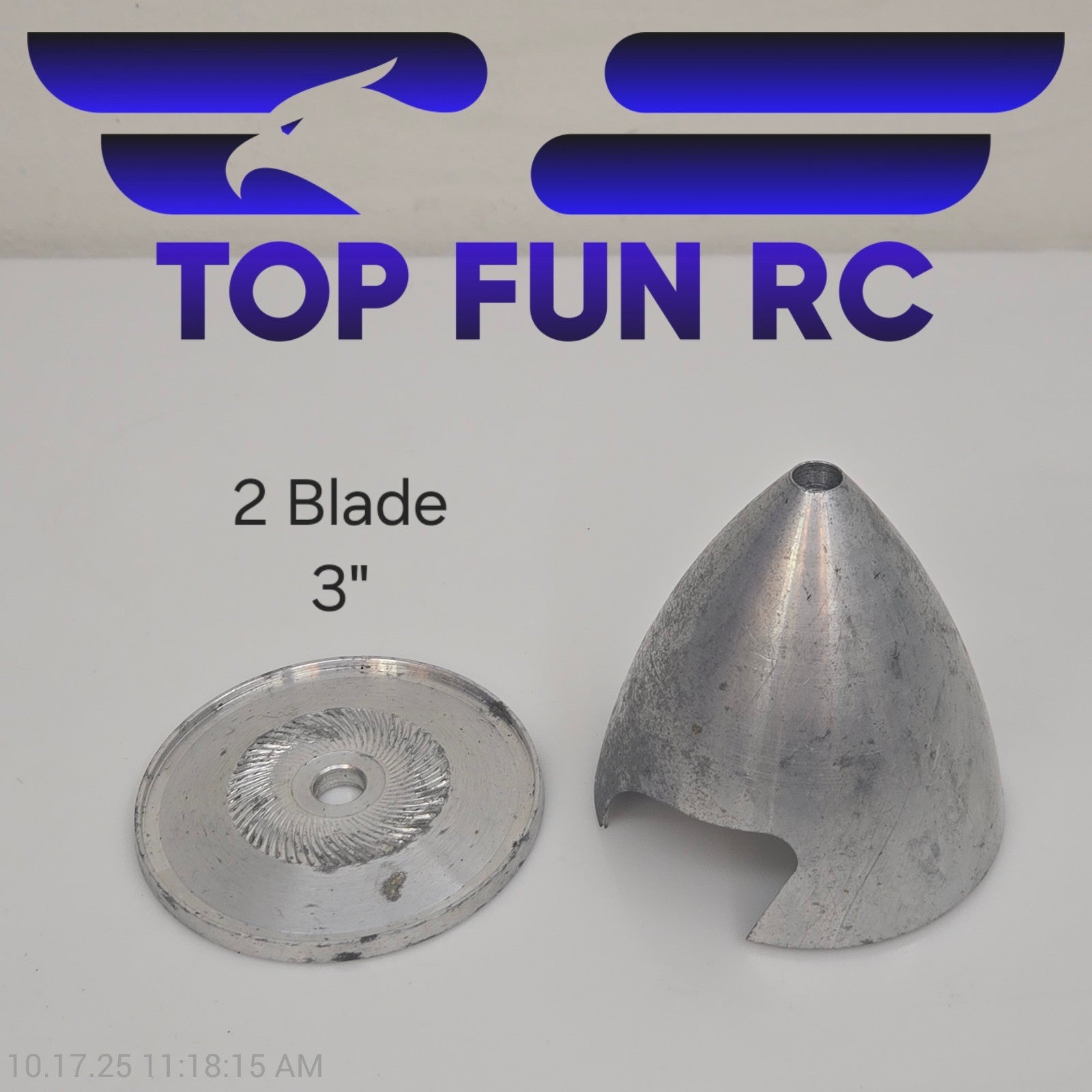 RC Spinner Aluminum 2-Blade 3 Inch For Model Airplanes