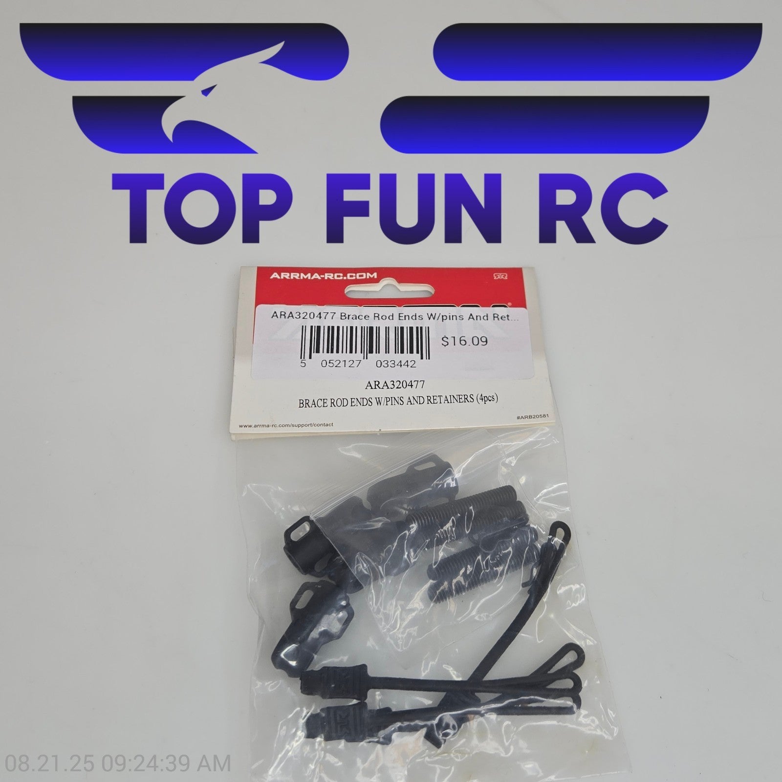 Arrma ARA320477 Brace Rod Ends w/ Pins & Retainers (4pcs)