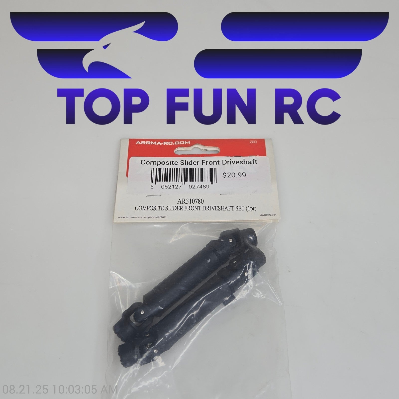 Arrma AR310780 Composite Slider Front Driveshaft Set (1pr)