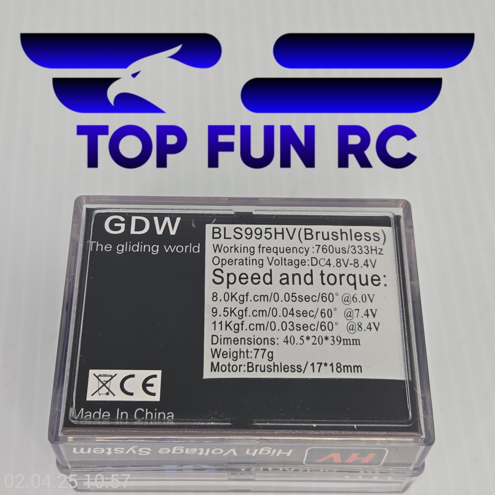 GDW HV Servo BLS995HV Brushless Servo Full Metal Gear For RC Helicopters