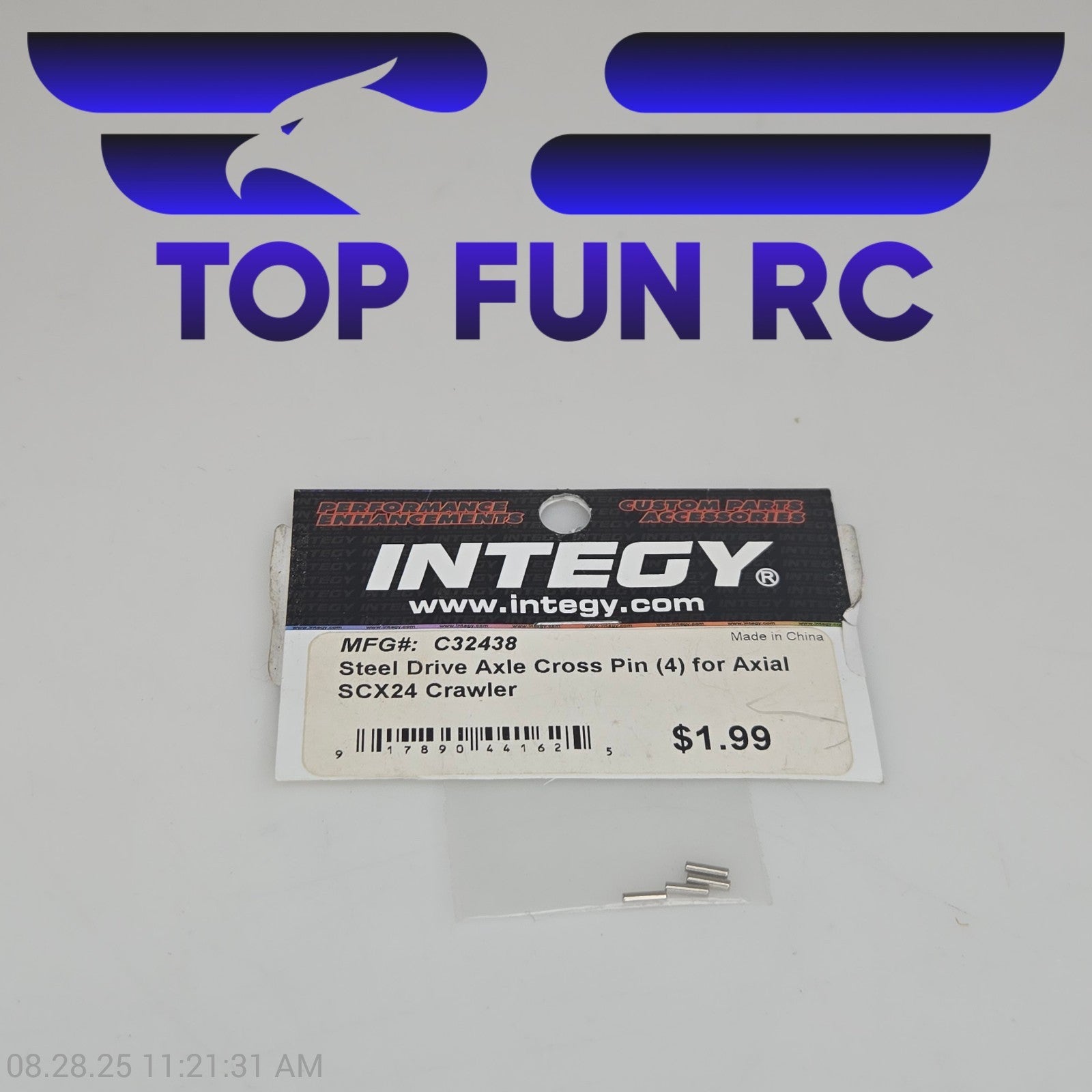 Integy C32438 Steel Drive Axle Cross Pin (4) For Axial SCX24 Crawler
