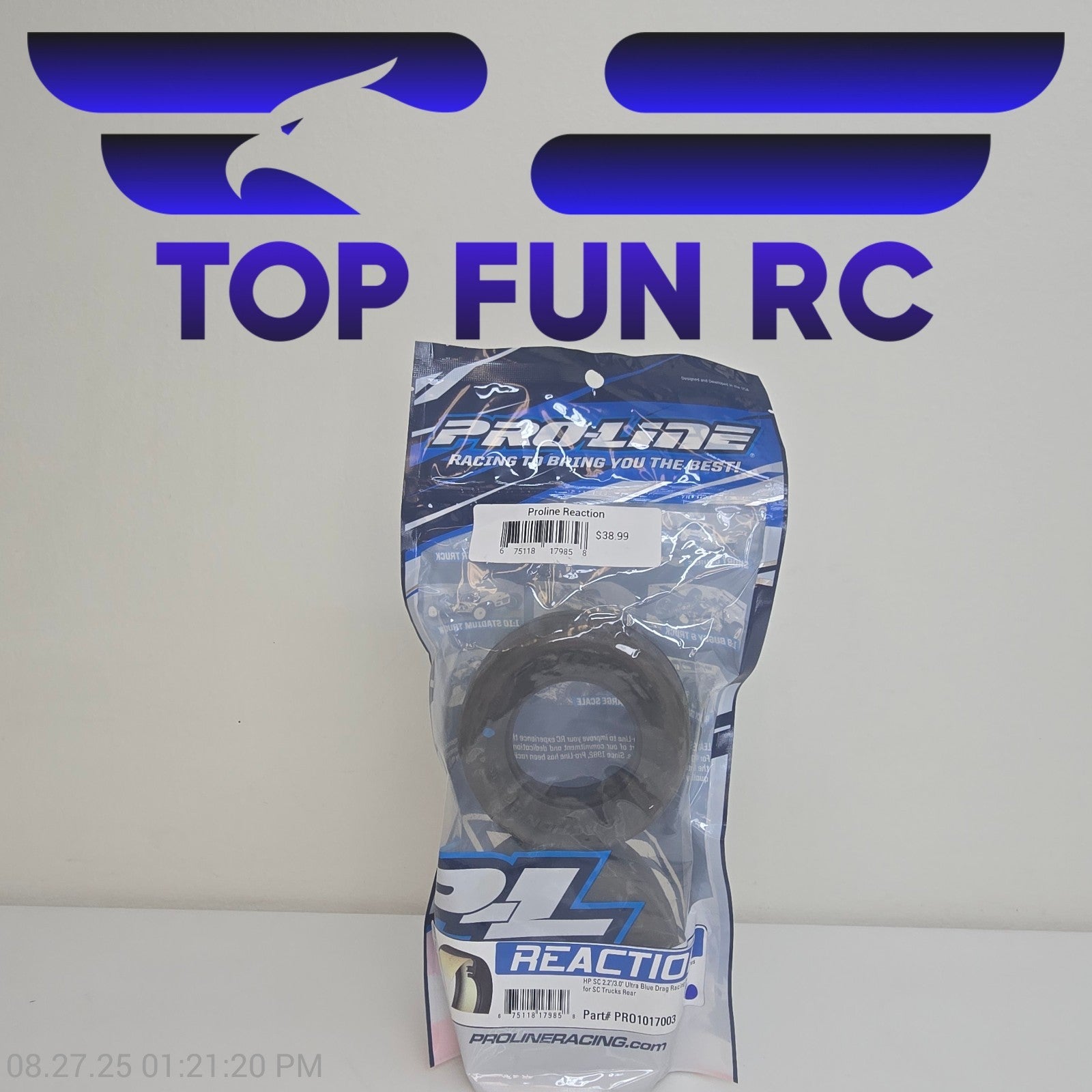 Pro-Line PRO1017003 Reaction HP SC 2.2"/3.0" Ultra Blue Drag Racing Belted Tires