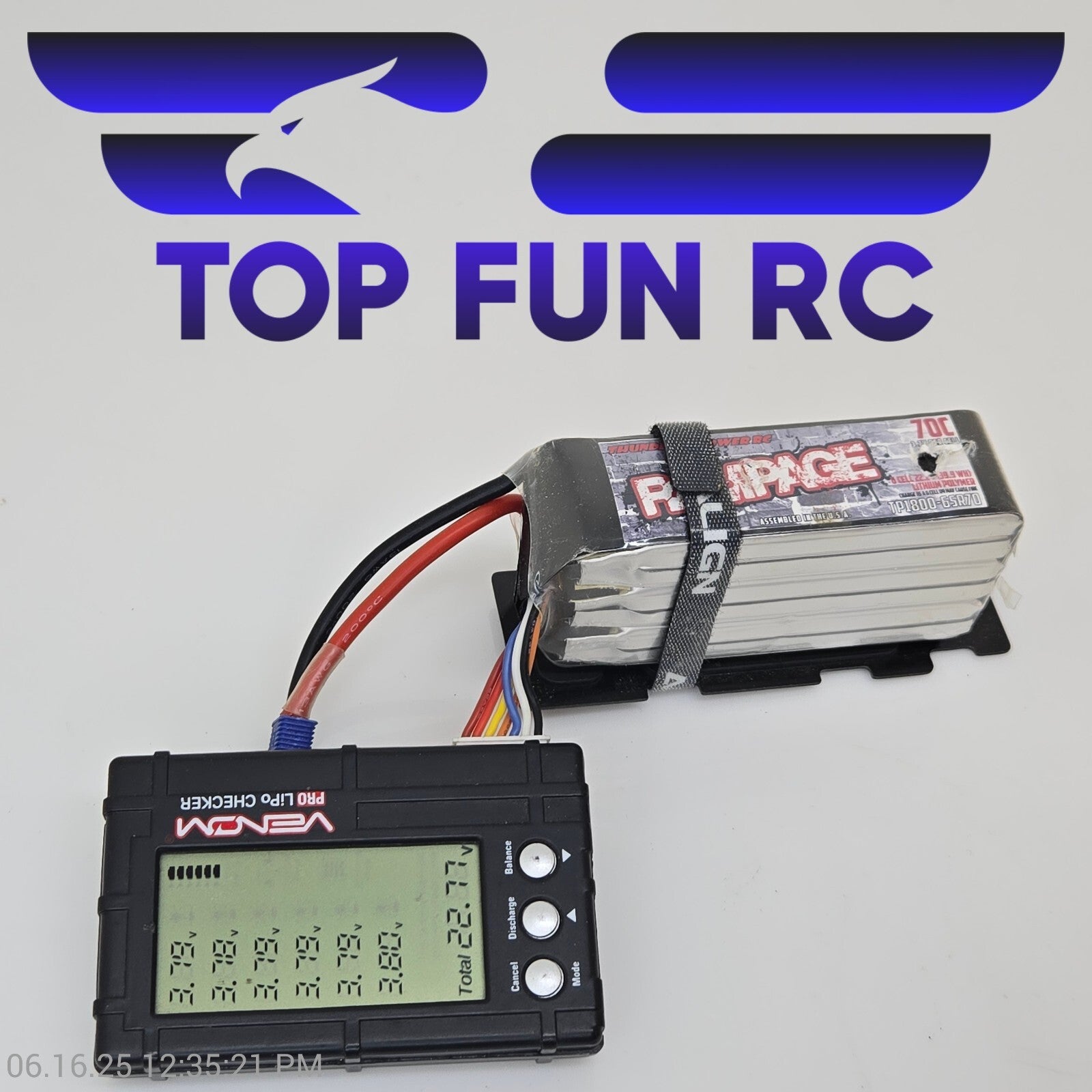 Thunder Power RC Rampage 70c, 6 Cell 22.2V Lipo Battery TP1800-6SR70